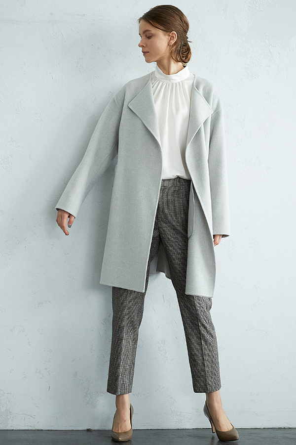 Aquascutum モヘア混紡ショートコート グレー Aquascutum モヘア混紡ショートコート グレー モヘア混コート