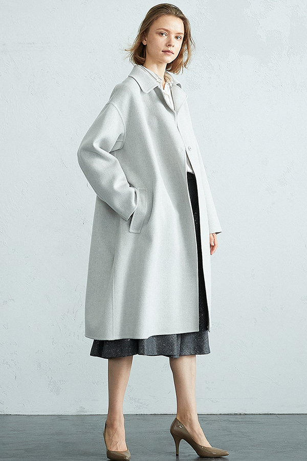 Aquascutum モヘア混紡ショートコート グレー Aquascutum モヘア混紡ショートコート グレー