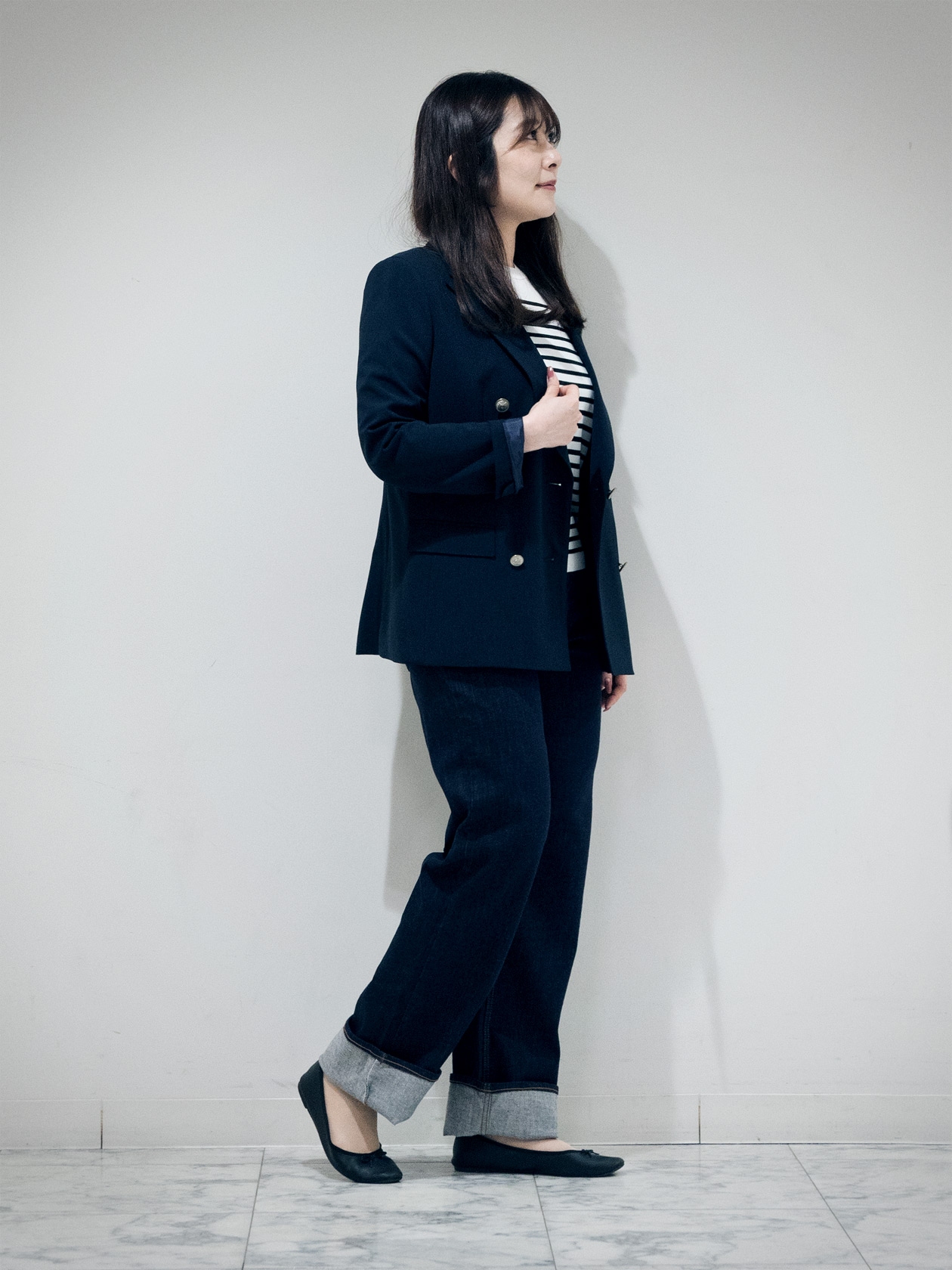 アクアスキュータム　レディース　パンツスーツ　12　ネイビー系　y5864s アクアスキュータム スーツ 紺 レディース アクアスキュータム