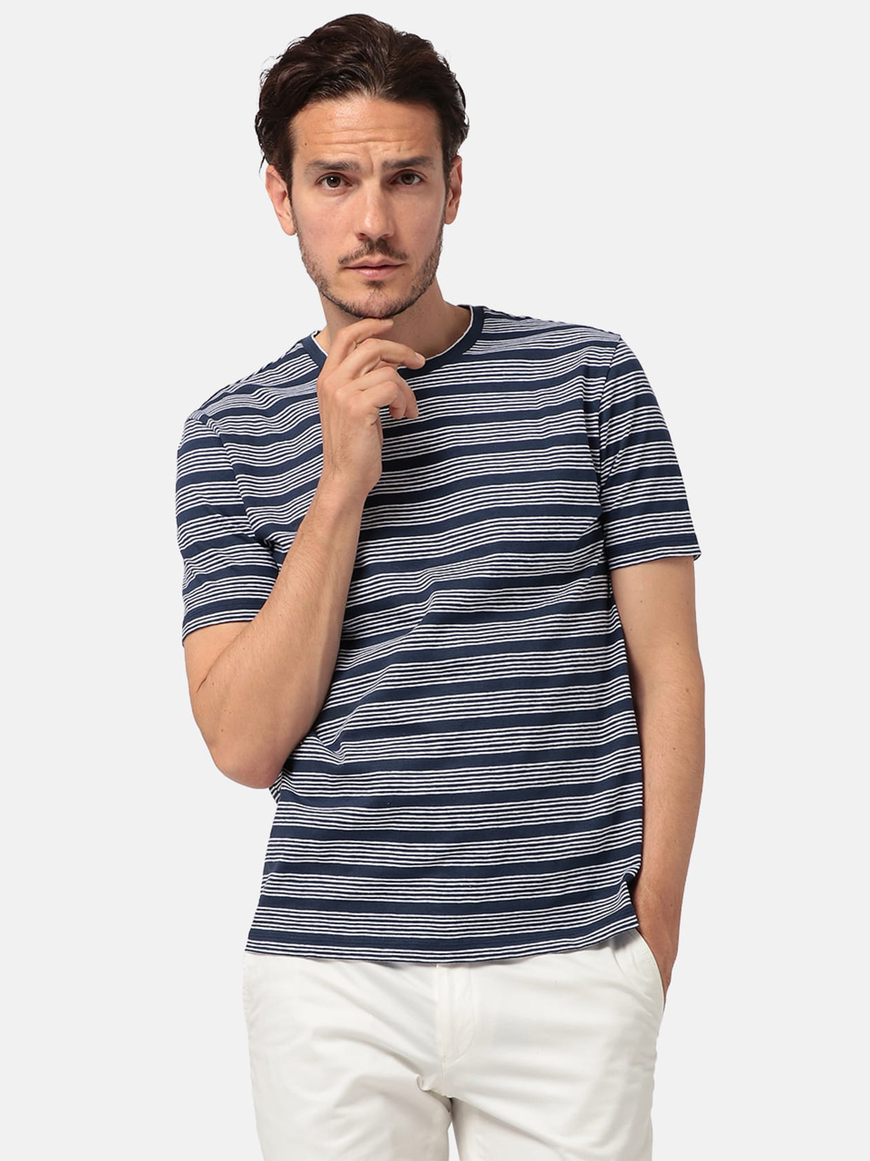 アクアスキュータム メンズ アクアスキュータム メンズ アクアスキュータム公式サイト メンズ コットンリネンボーダーtシャツ