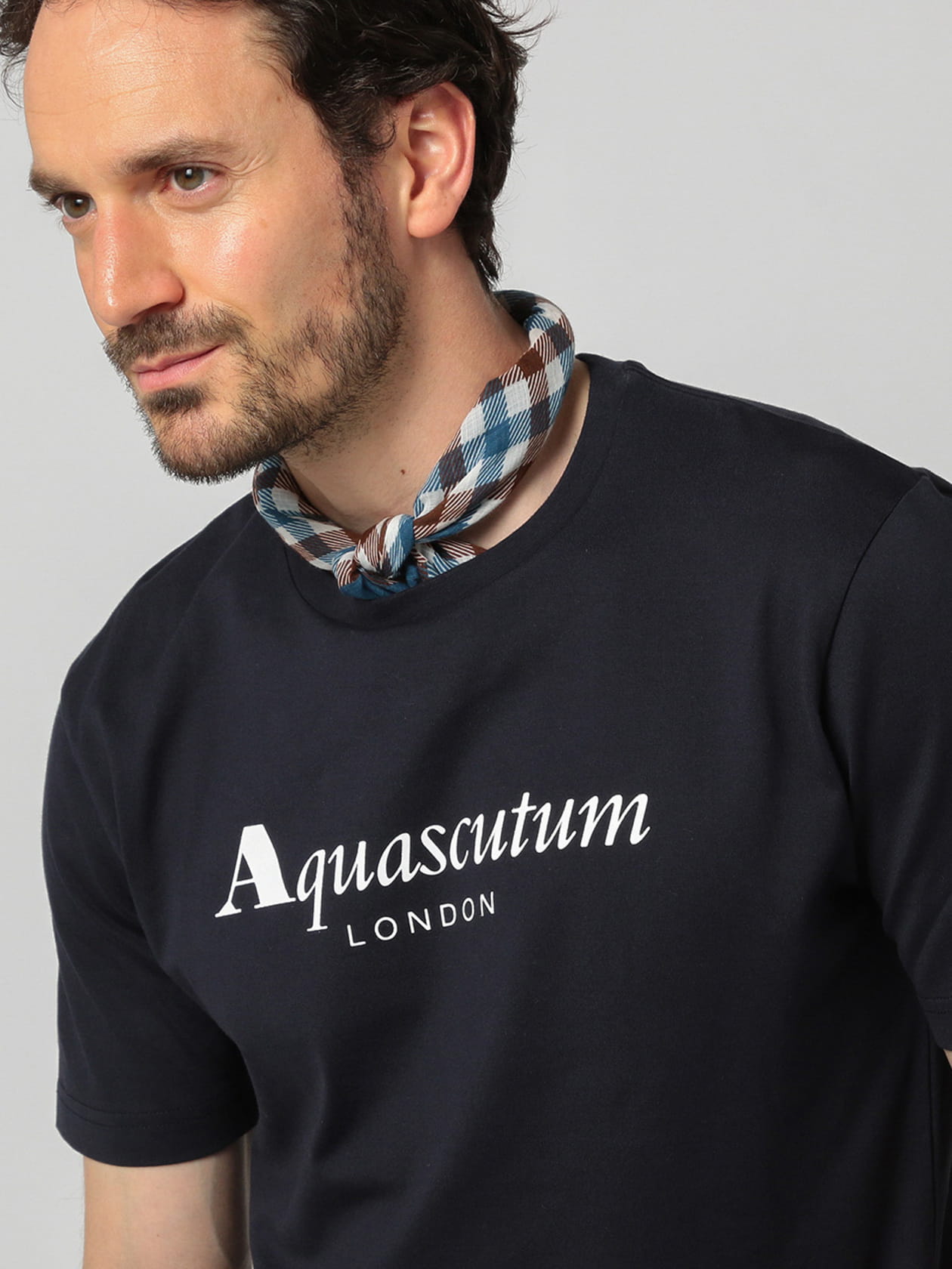 ポケット×6激レア Aquascutum 英国王室御用達 クラブチェック BLACK