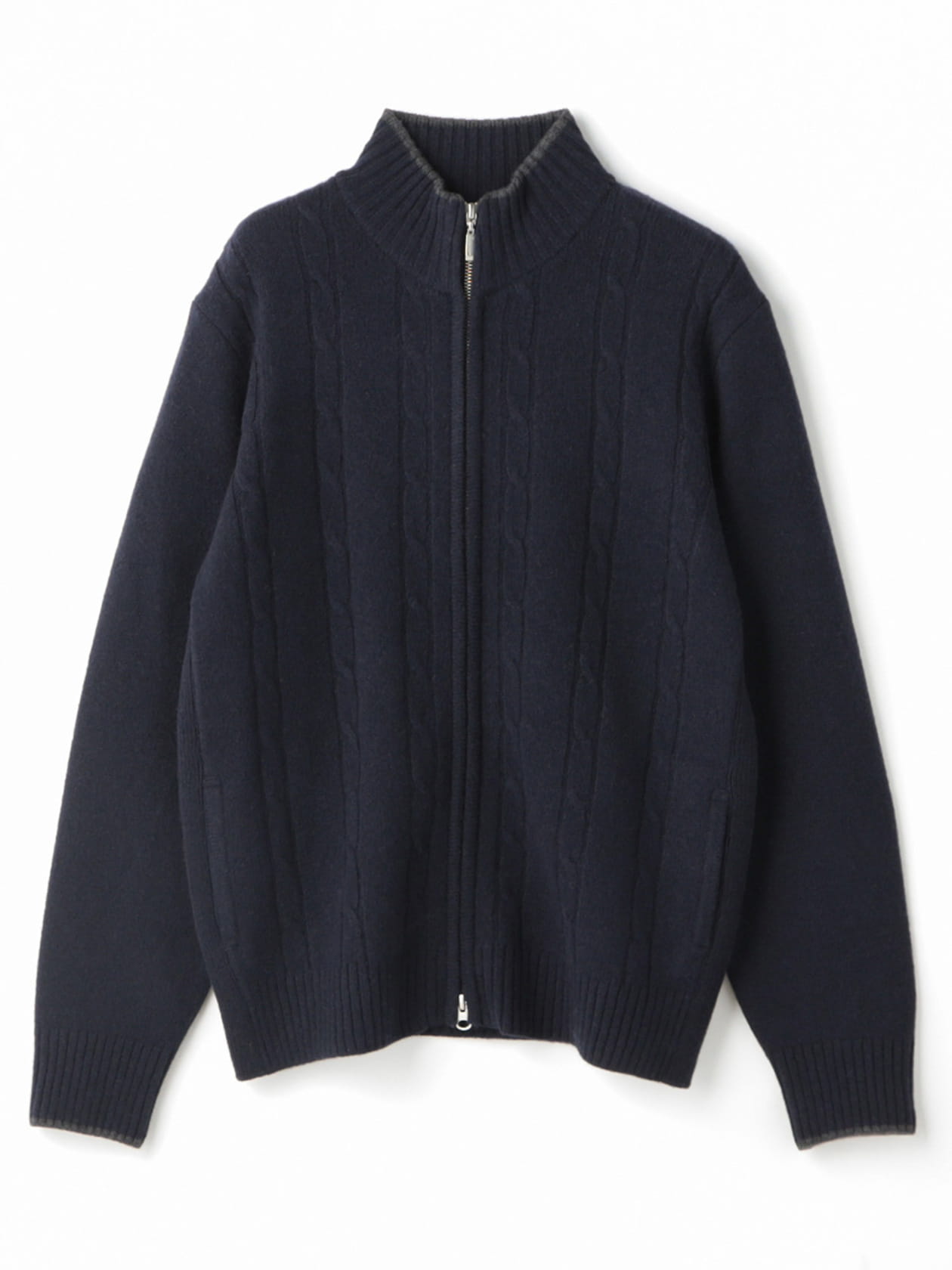 【新品/70%off】 Aquascutum ケーブルフルジップアップニット ケーブル フルジップアップニット