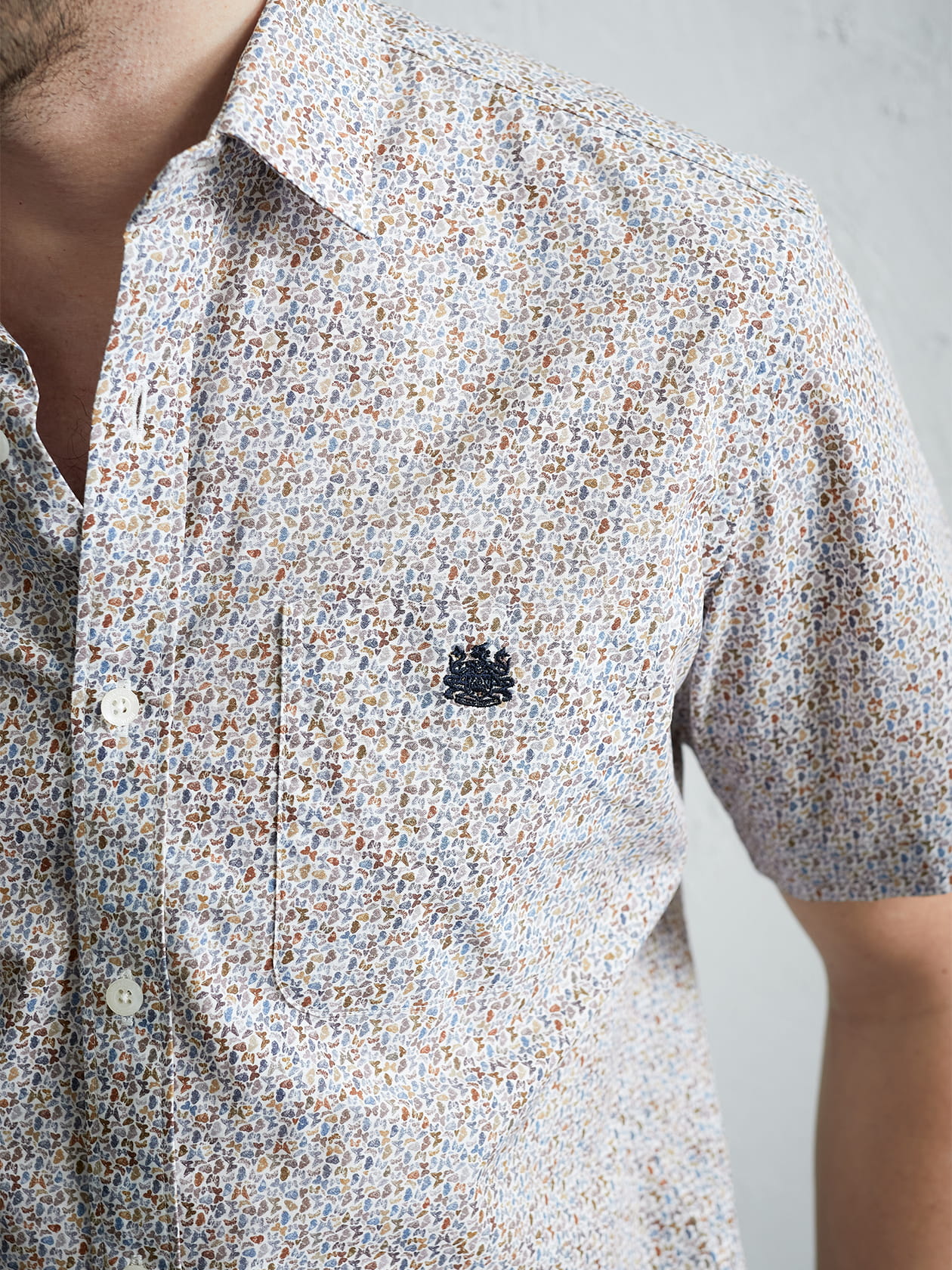 Butterfly Print Short Sleeve Shirt