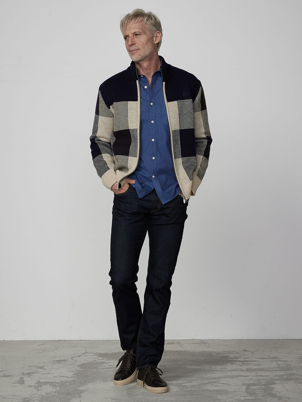 BIG CLUB CHECK ZIPUP KNIT