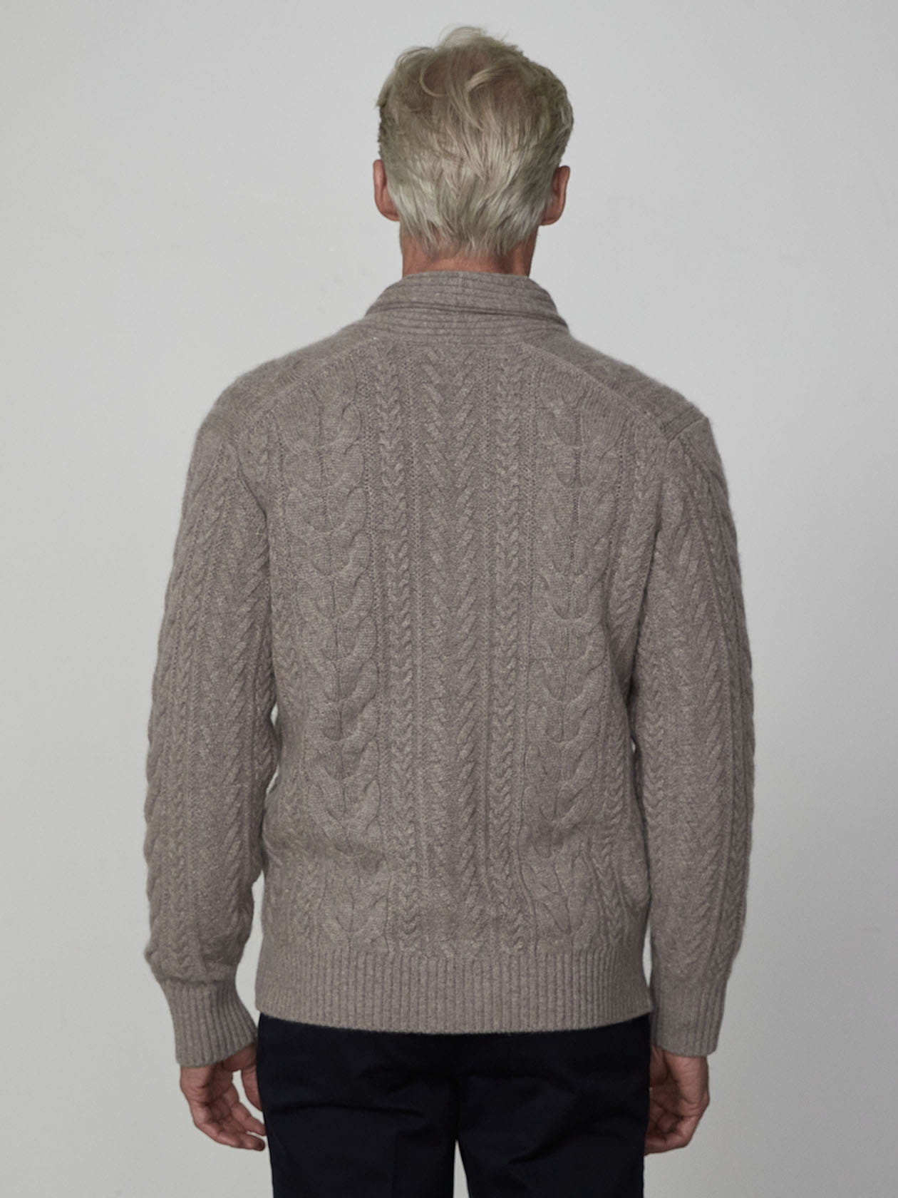 Cashmere shawl collar cardigan