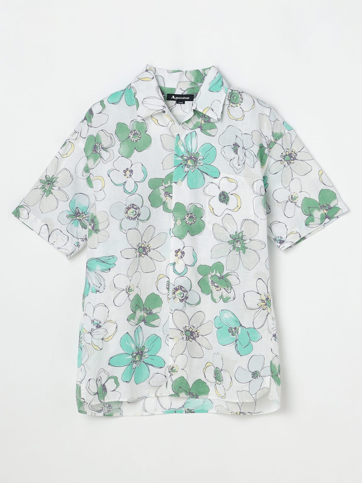 Big Floral Print Short Sleeve Shirt