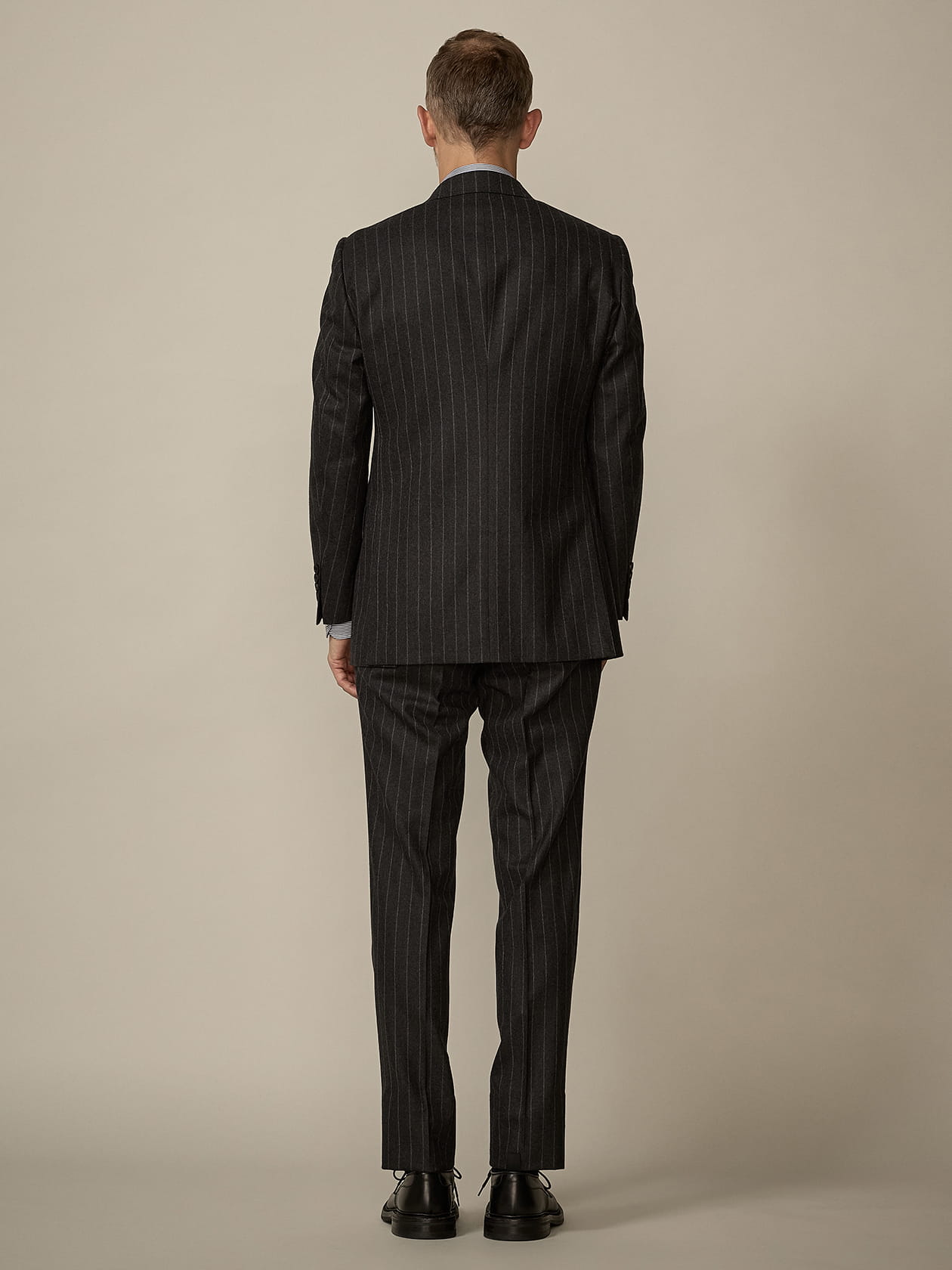 UK Traditional】Gray Chalk Stripe Suit