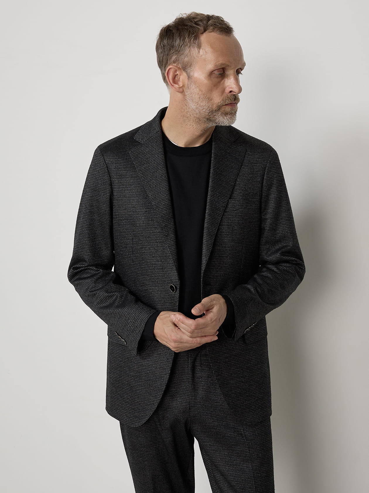 セットアップ対応】TEC.3 Knit Houndstooth Jacket