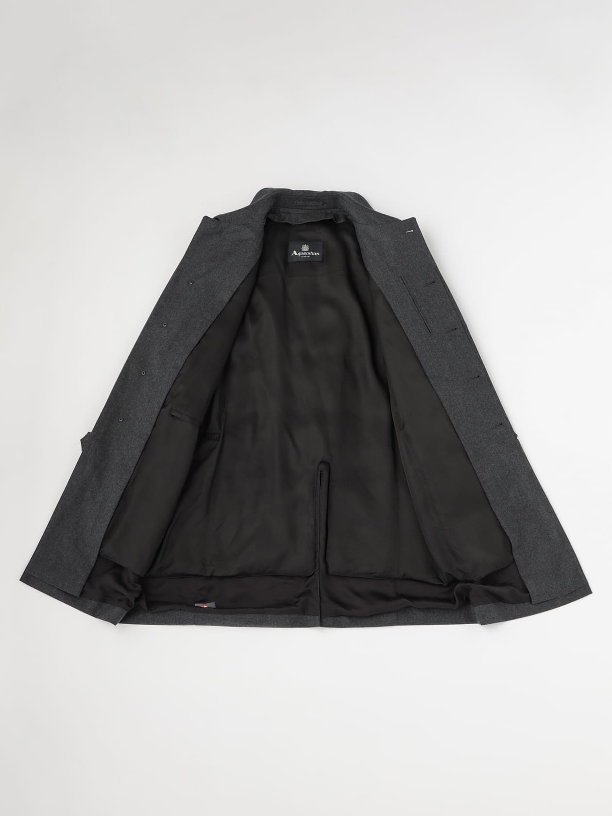 新品✨Aquascutum　セットアップ　ウール　ストライプ×レオパード　黒 美品 Aquascutum アクアスキュータム チョーク ストライプ