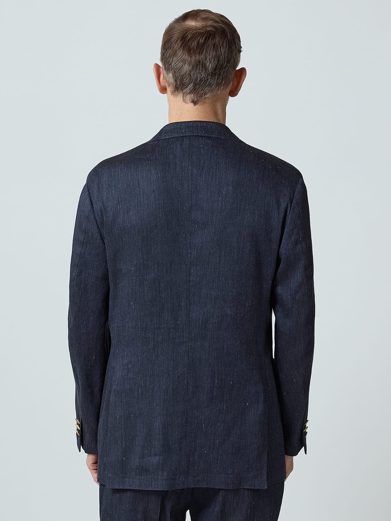 TEC.3 Linen Denim Double-Breasted Jacket