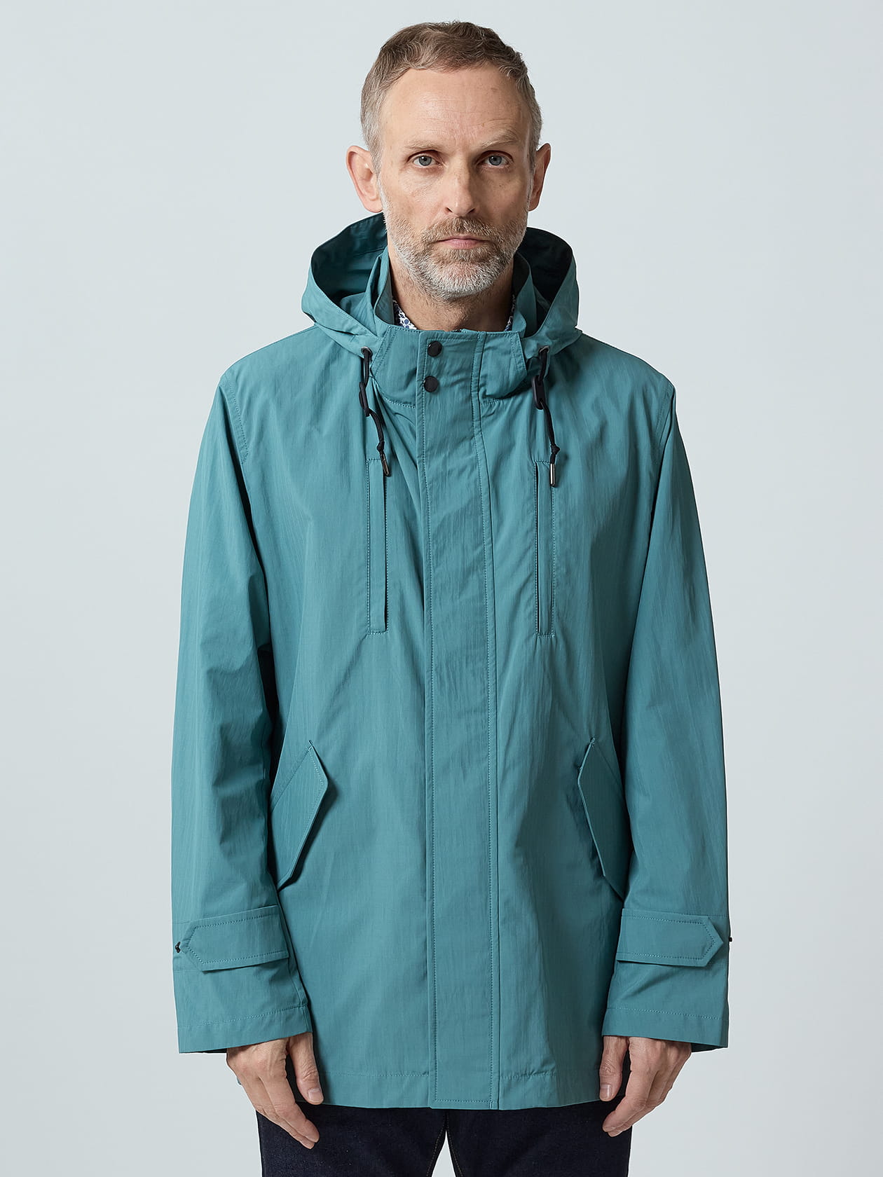 toujours de cuse 羊革ジャケットコート フード付き 水色ブルー toujours de cuse 羊革ジャケットコート フード付き 水色ブルー - メルカリ