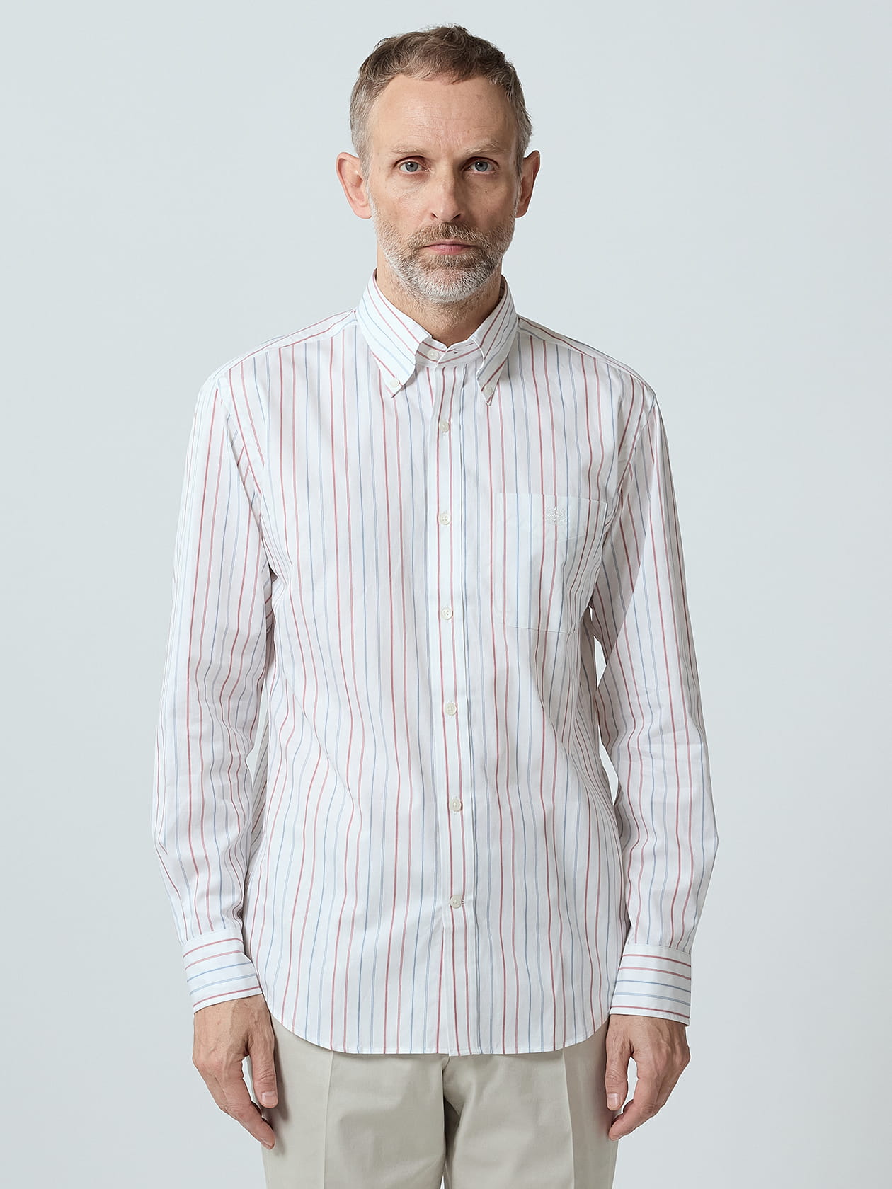 【新品】アクアスキュータム ストライプシャツ ボタンダウン AO99 Alternate Stripe Shirt