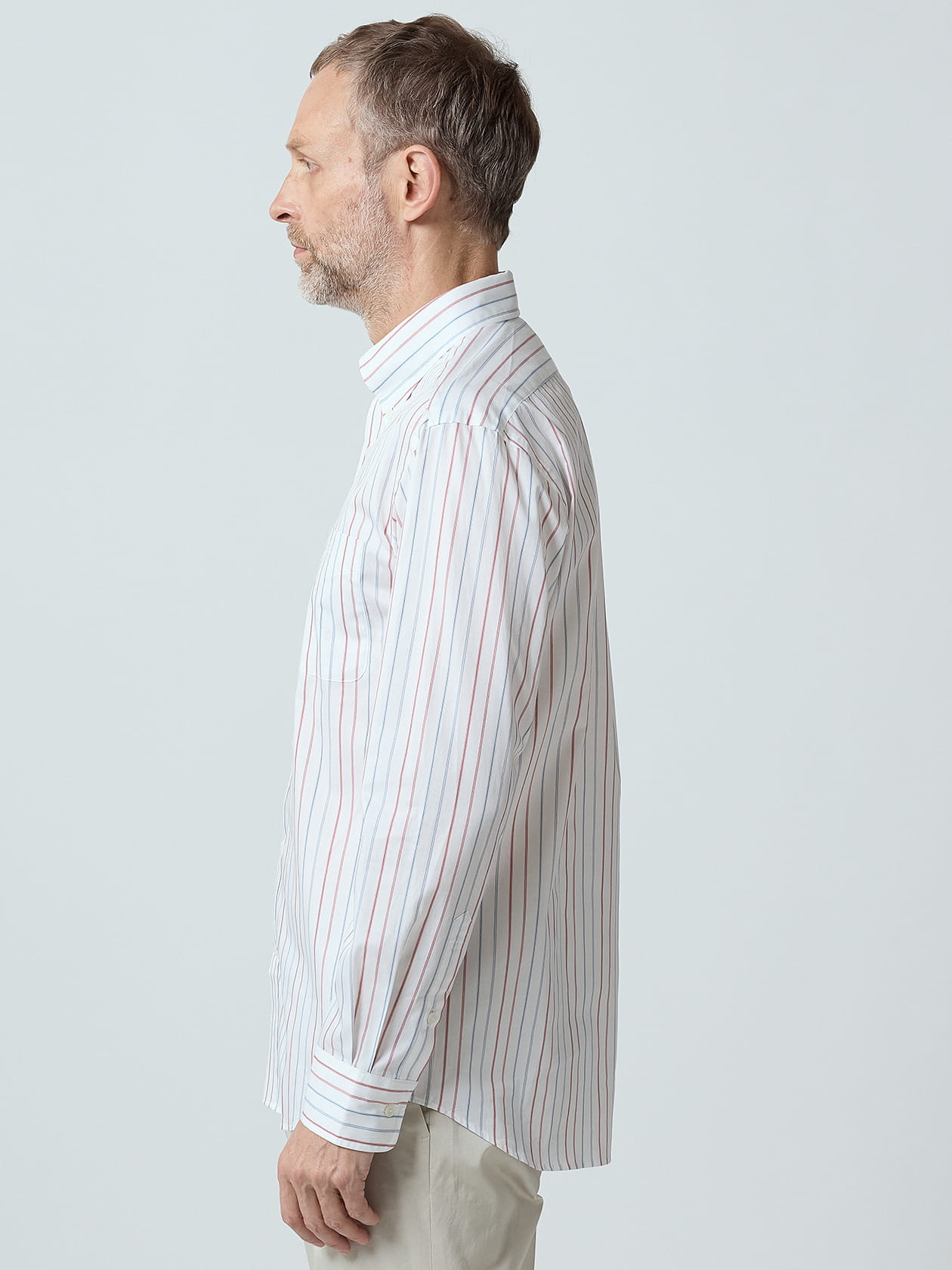 AQUA SCUTUM - 【Aquascutum】(M) 総柄 ストライプ アーガイル柄 シャツ ゴルフ Alternate Stripe Shirt