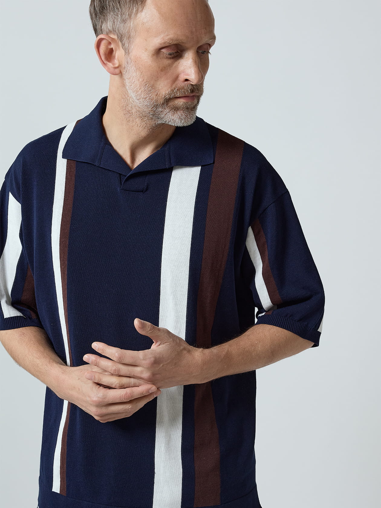 AQ Stripe Skipper Knit Polo