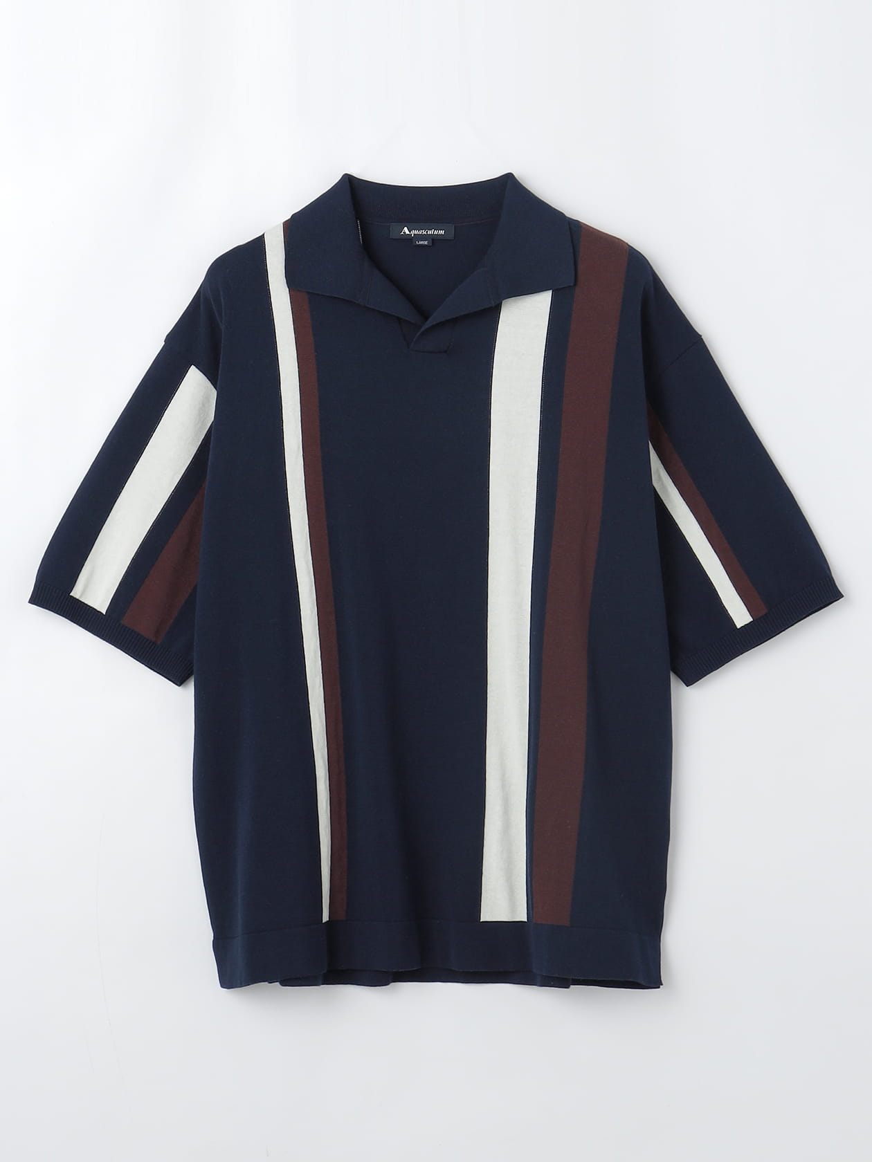 AQ Stripe Skipper Knit Polo
