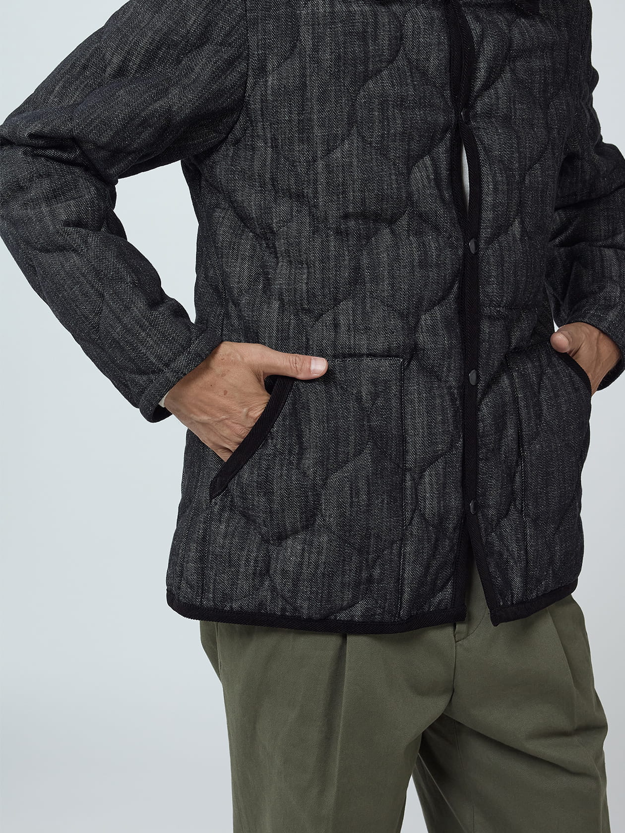 極美品　バラクータ　Pコート ダブル　アンゴラ　キルティング　銀ボタン　L 紺 バラクータ(BARACUTA) その他のメンズジャケット・アウター