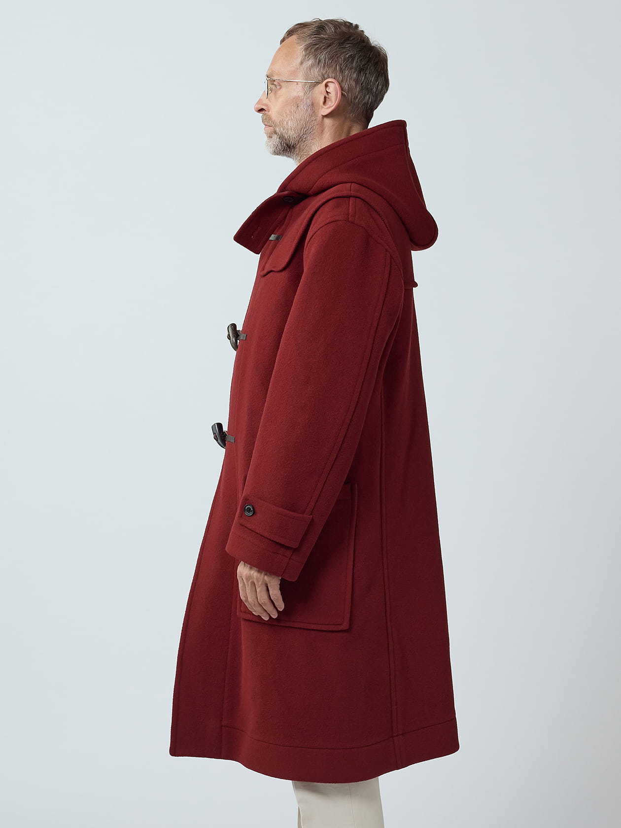 Aquascutum ウール ダッフル コート レッド WINSTONE