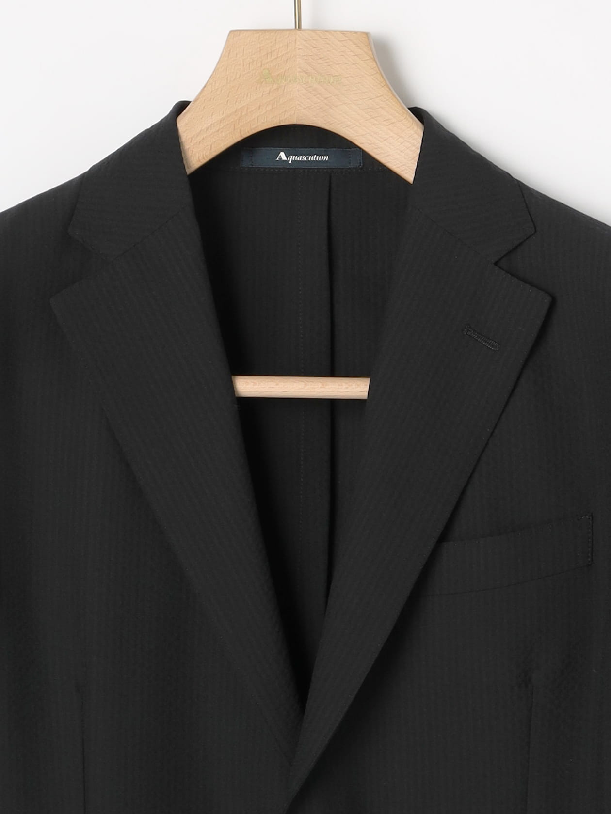 アクアスキュータム セットアップ スーツ シアサッカー ジャケット 11 黒 セットアップ対応】TEC.3 Seer-sucker Jacket