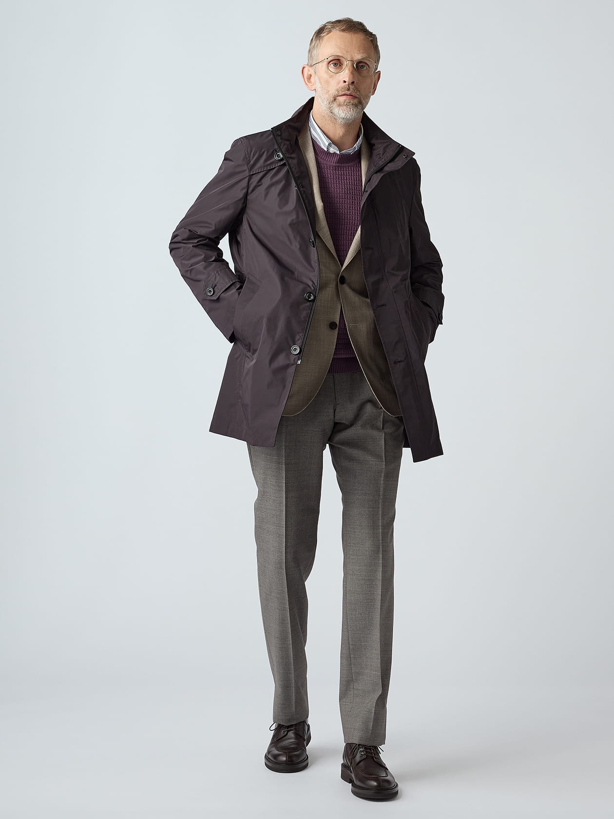 Stand collar Half Coat