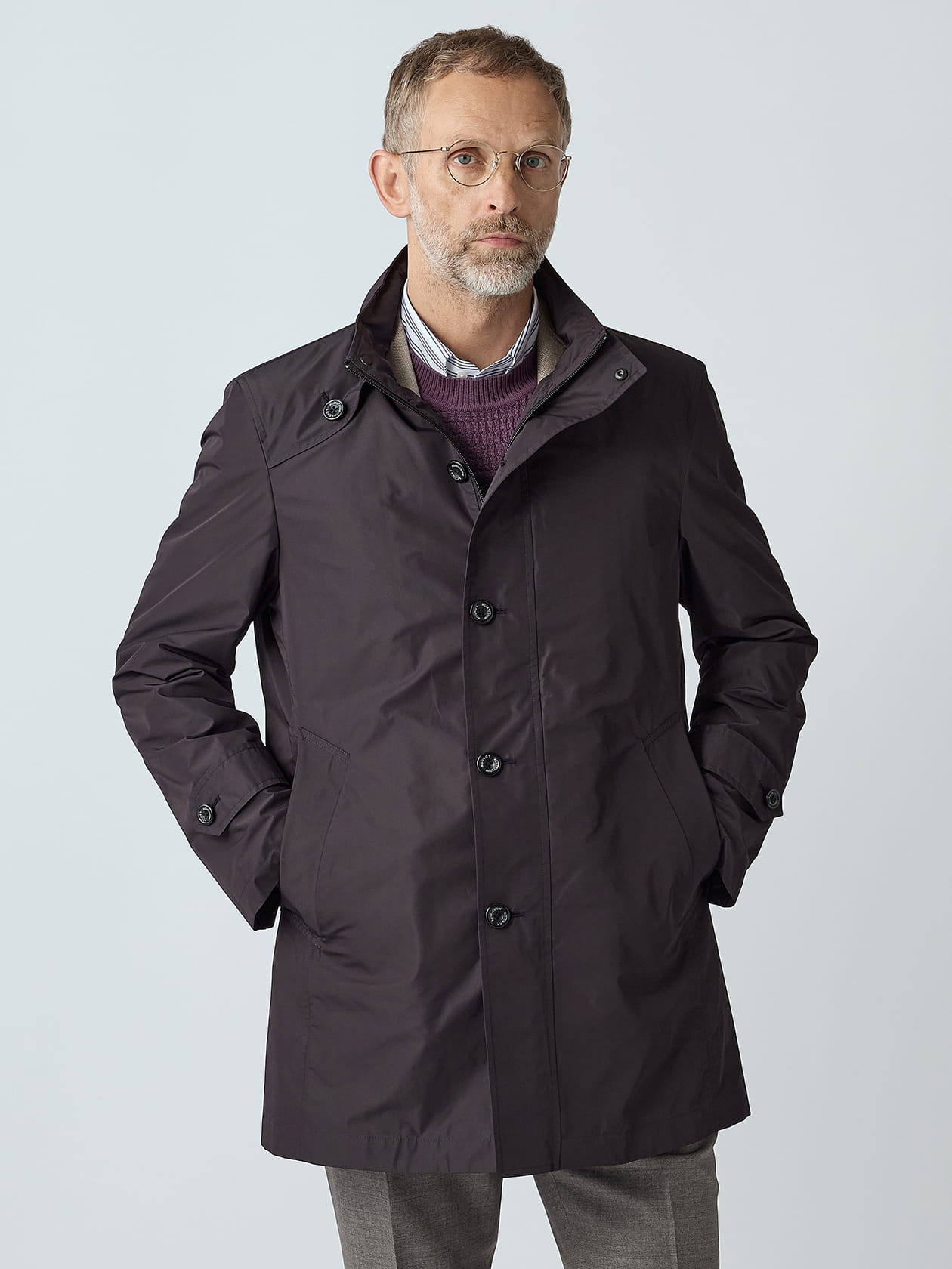 Stand collar Half Coat