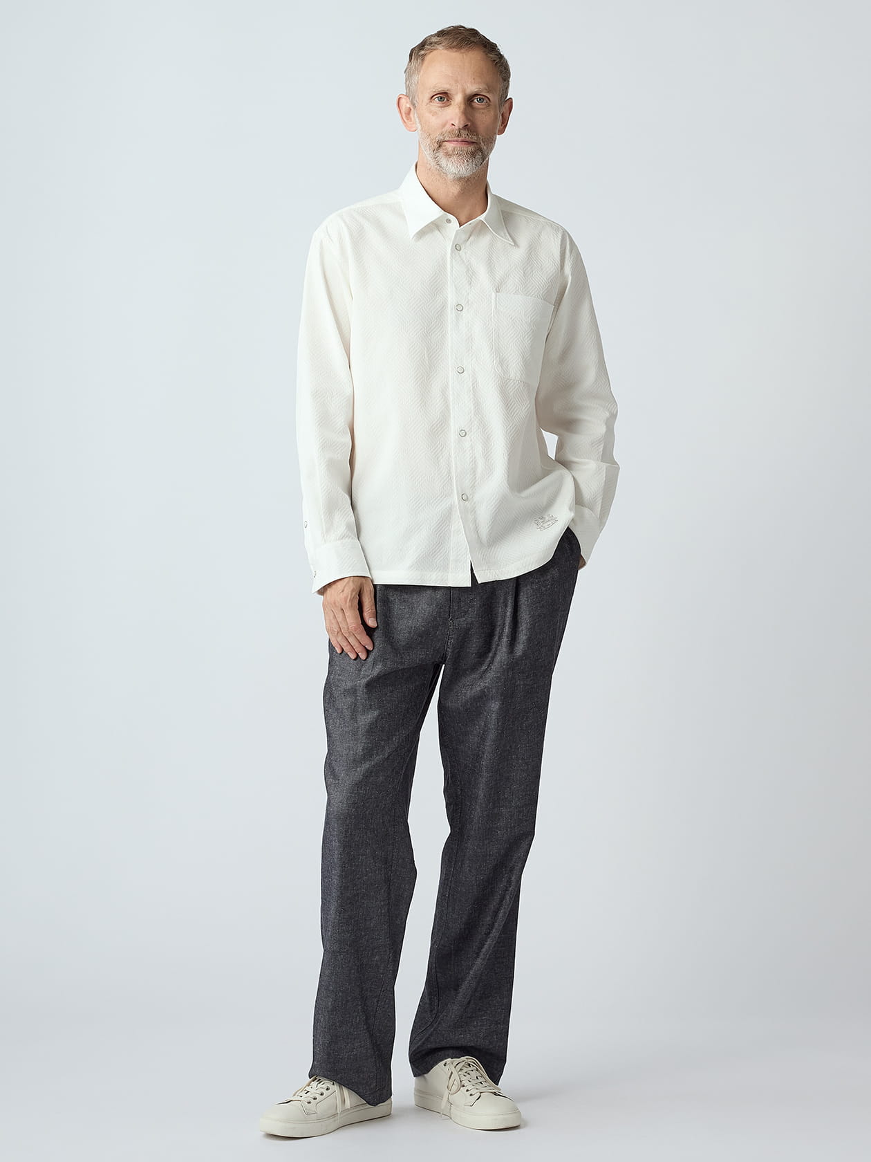 Bias Shadow Jacquard Over Shirt
