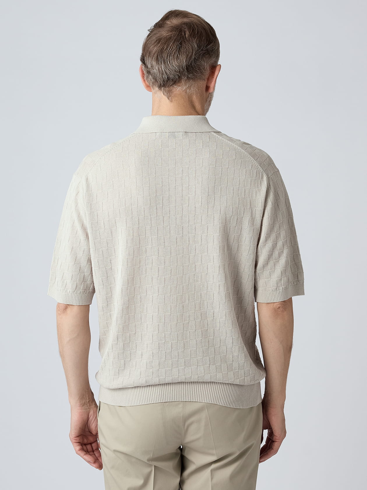 Chequered Knit Polo