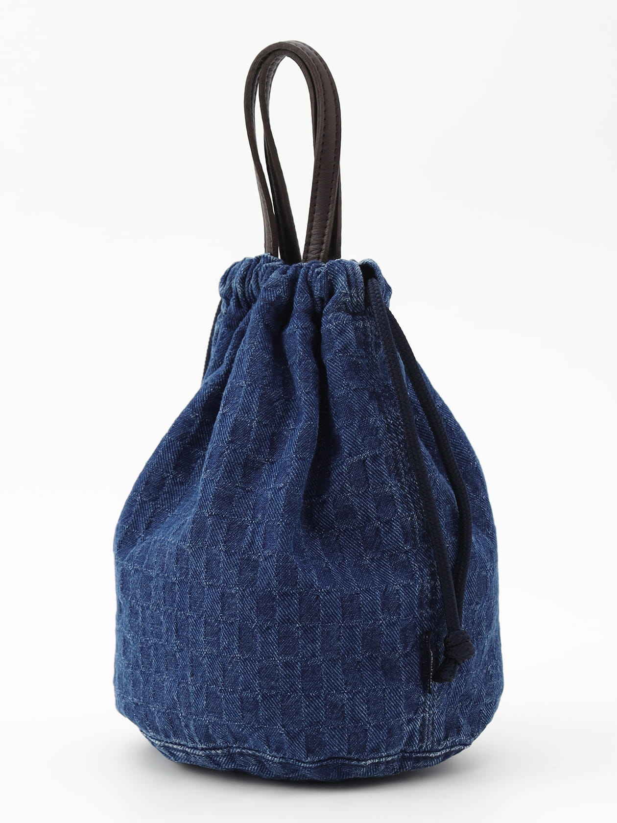 Denim Jacquard Reversible Drawstring Bag