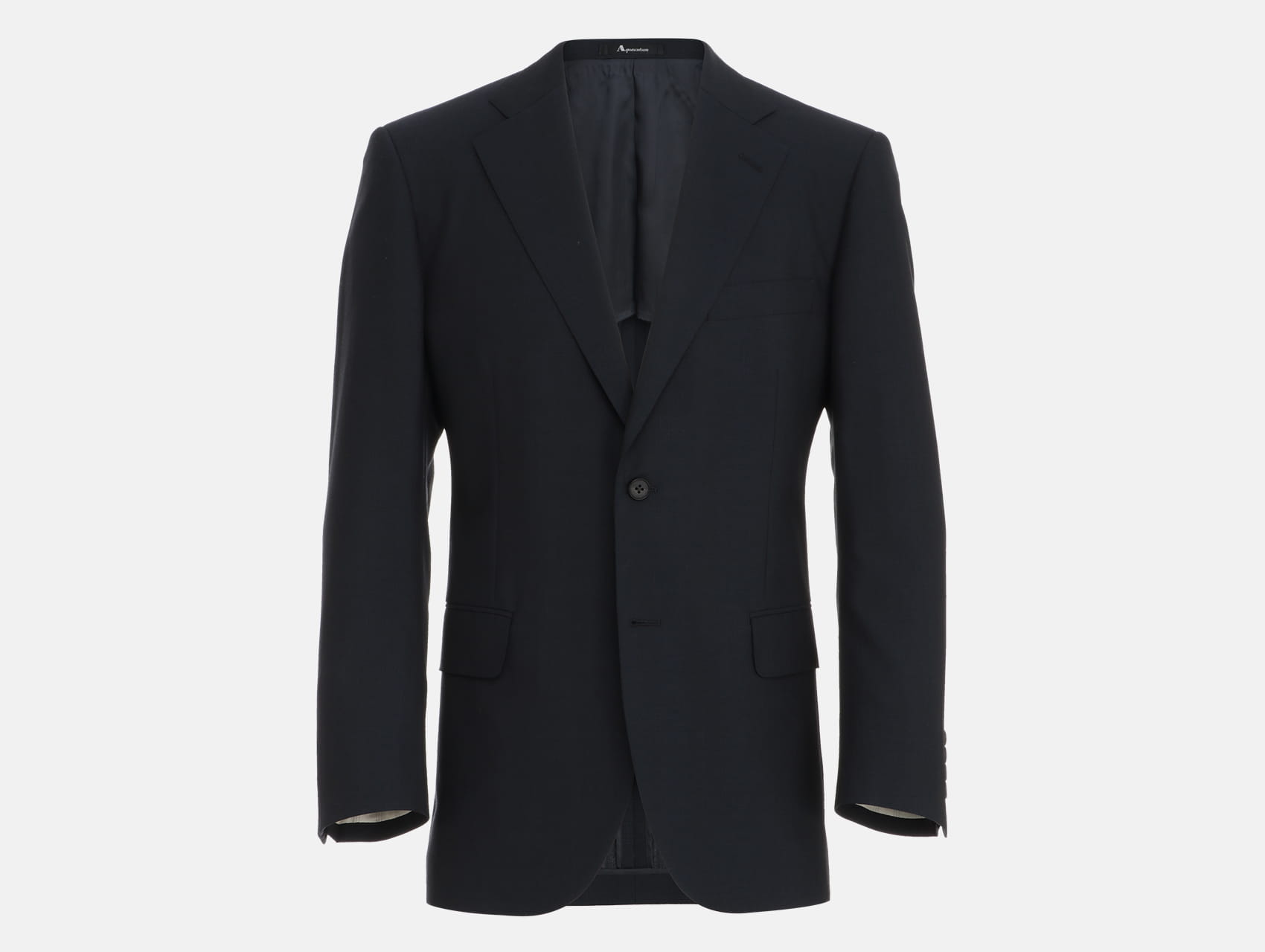 モヘア混 ネイビーチェックスーツ