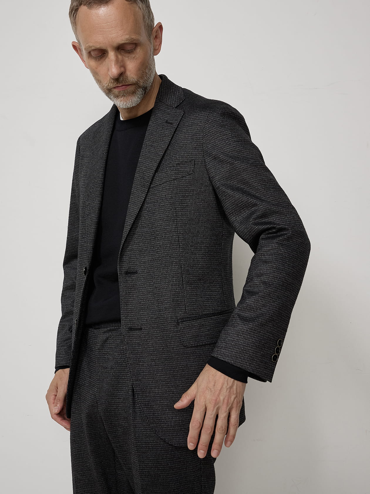 KING SIZE】TEC.3 Knit Houndstooth Jacket
