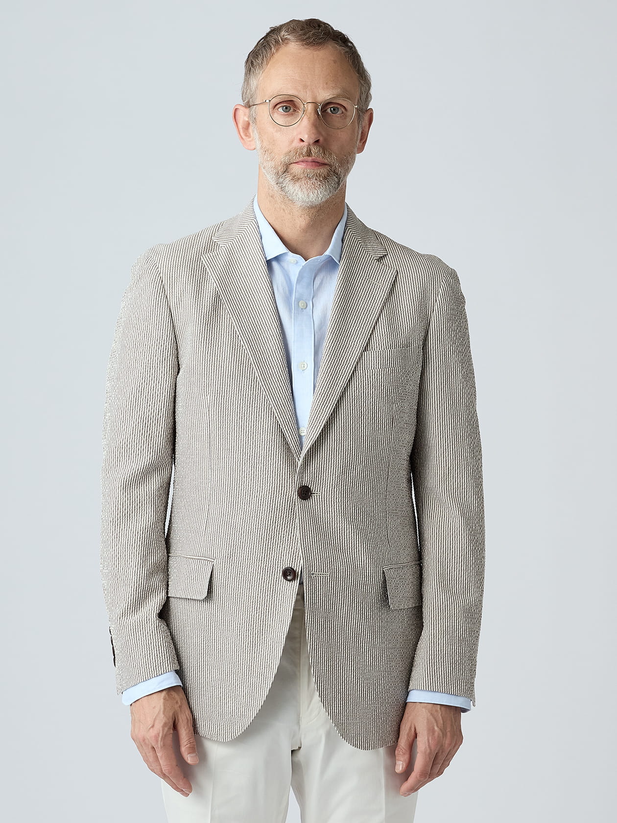 KING SIZE】Silk Mix Seer-sucker Jacket