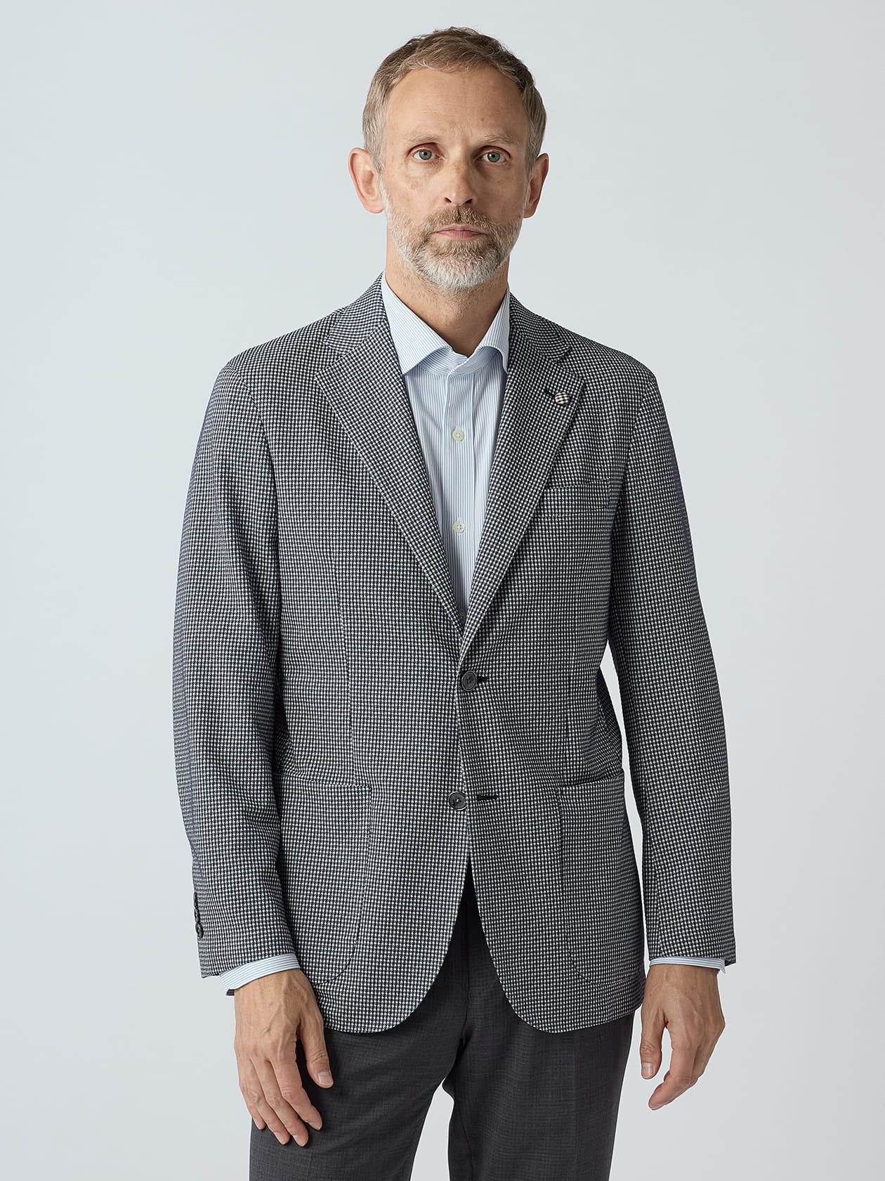 KING SIZE】TEC.3 Sheperd Check Knit Jacket
