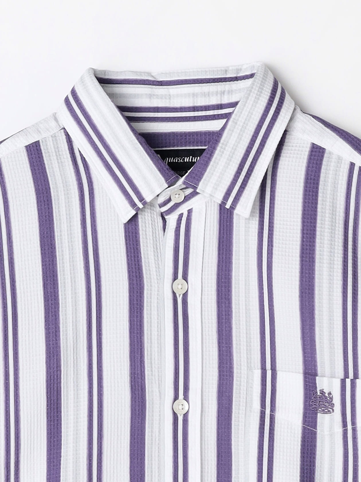 KING SIZE】Waffle Multi Stripe Short Sleeve Shirt