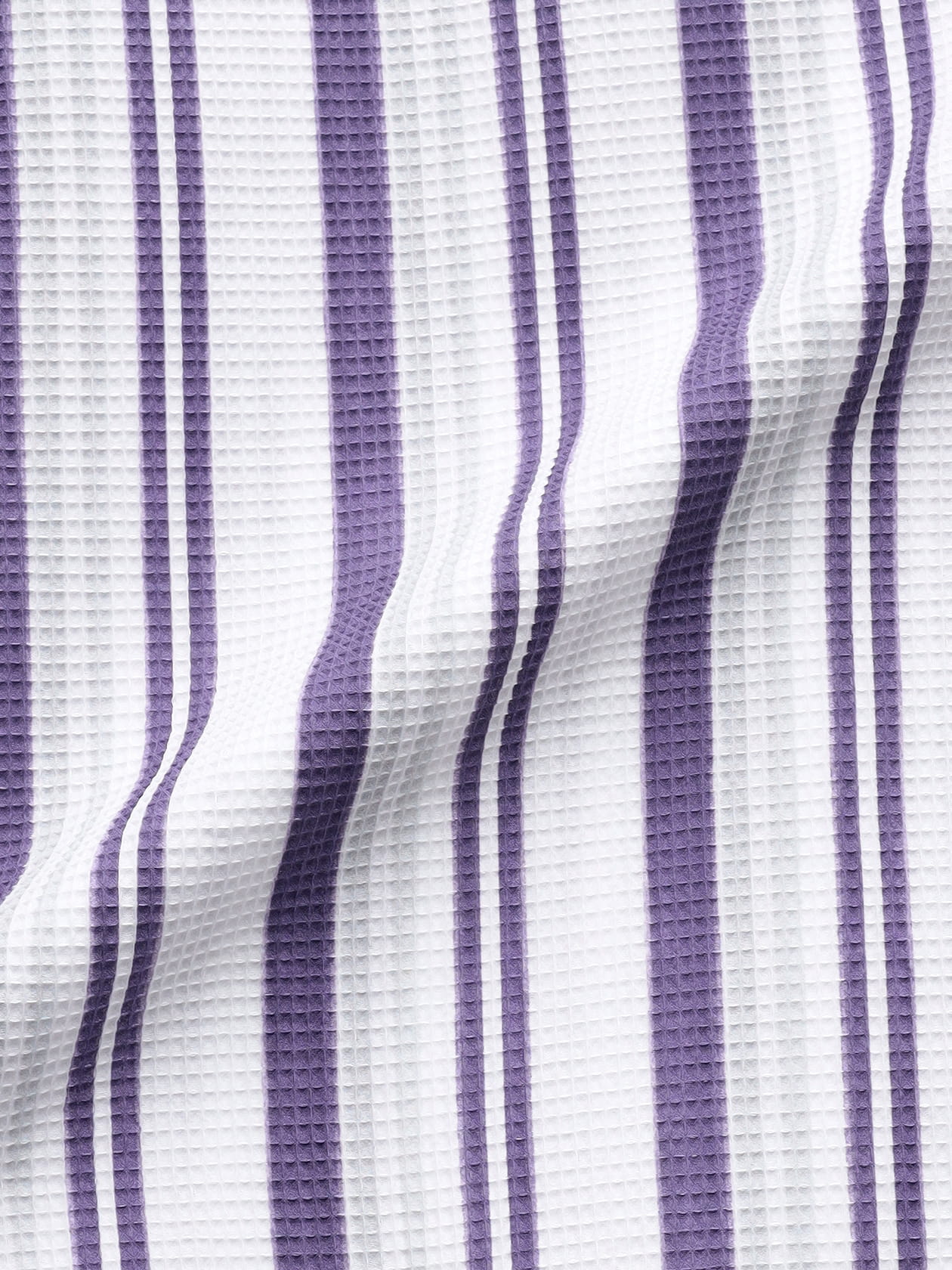 KING SIZE】Waffle Multi Stripe Short Sleeve Shirt