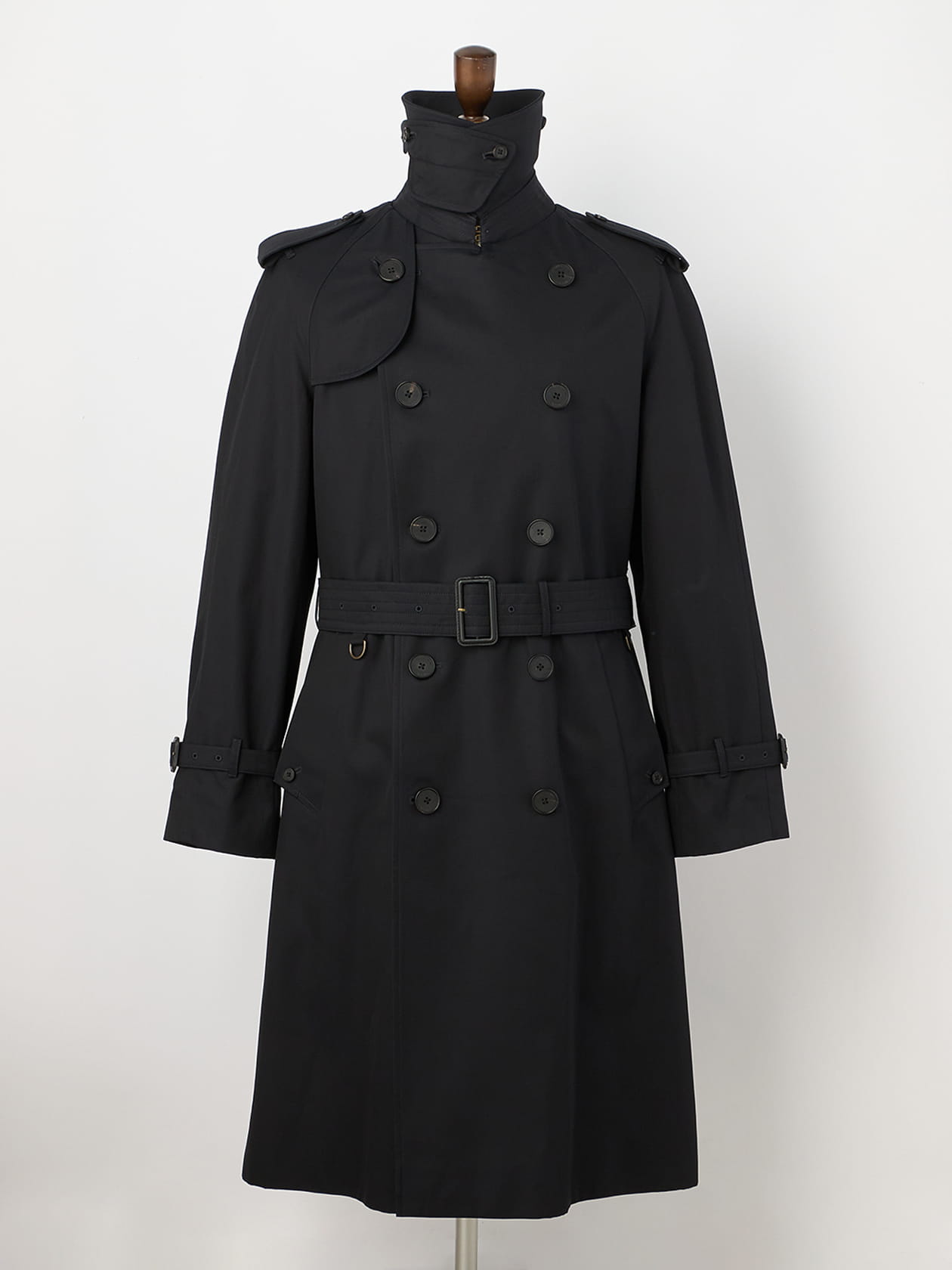 Aquascutum トレンチコート ENGLAND 44 XL相当 ブラック U.K KINGSWAY