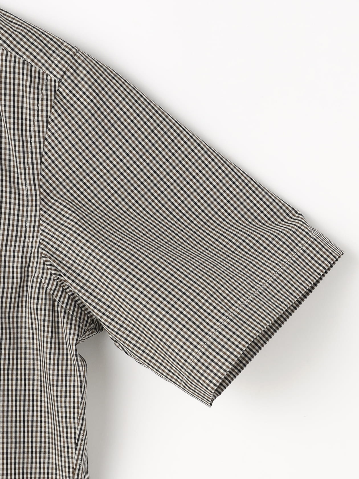 マイクロチェック半袖シャツ