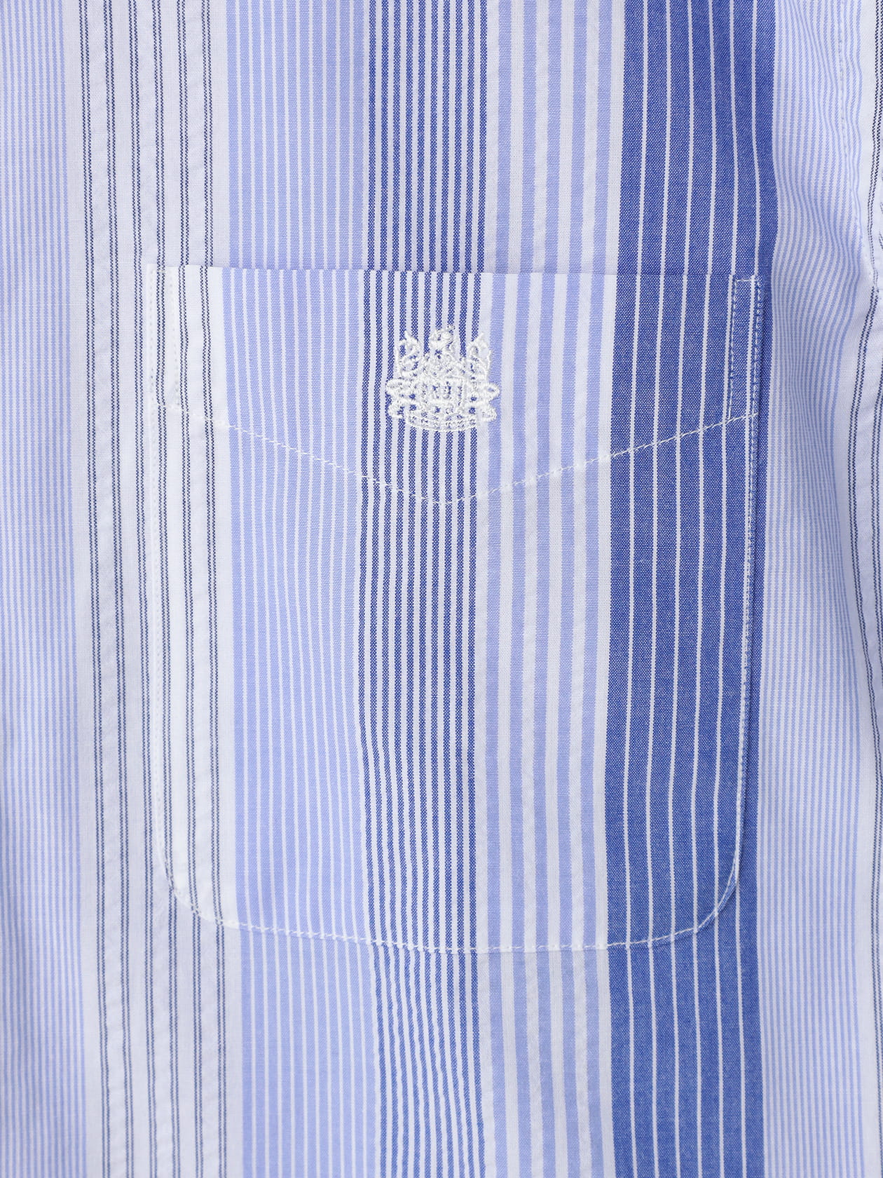 シアサッカーストライプ半袖シャツ