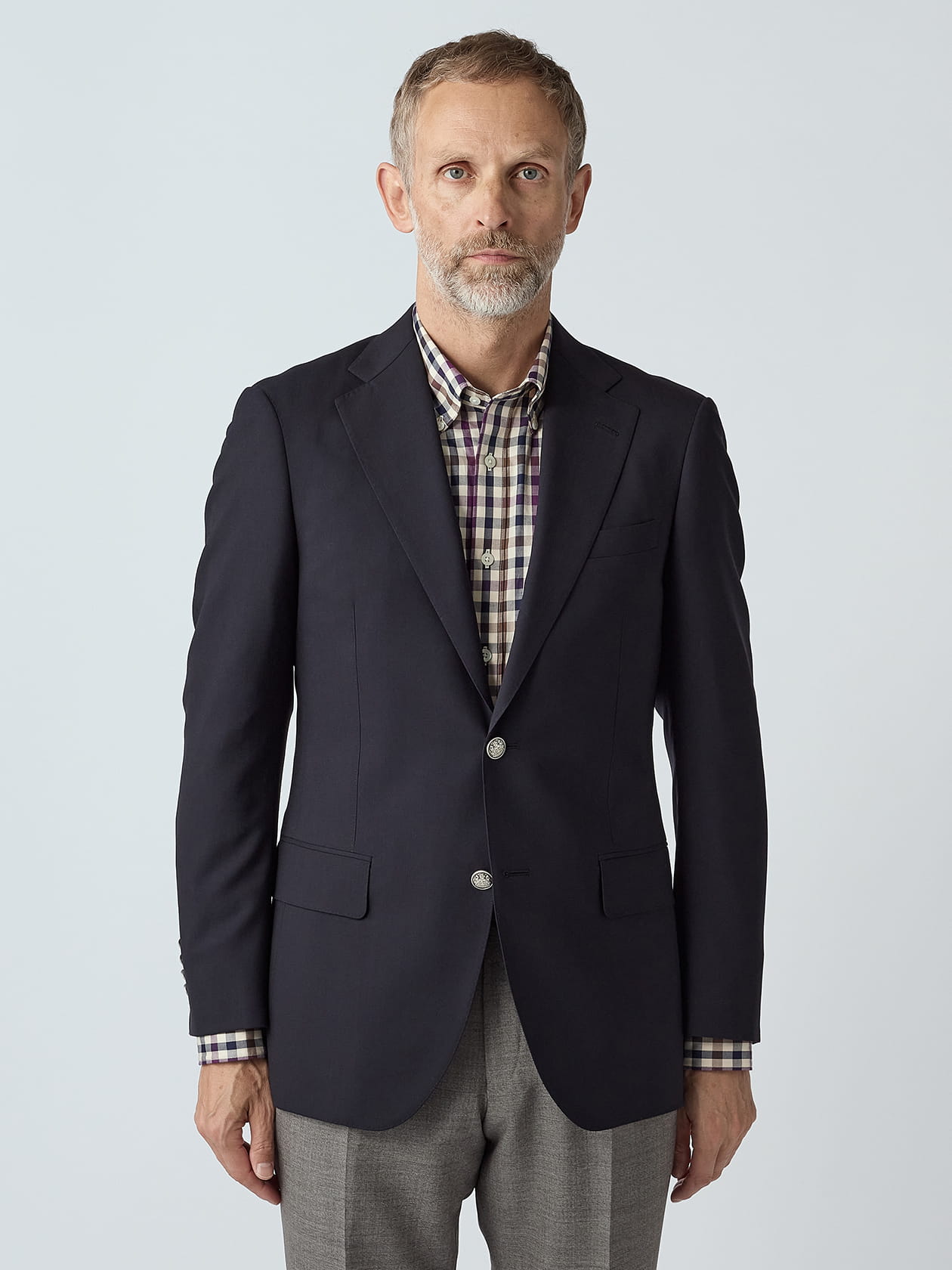 Aquascutum 英国製　ネイビー ブレザー　紺ブレ Navy Blazer