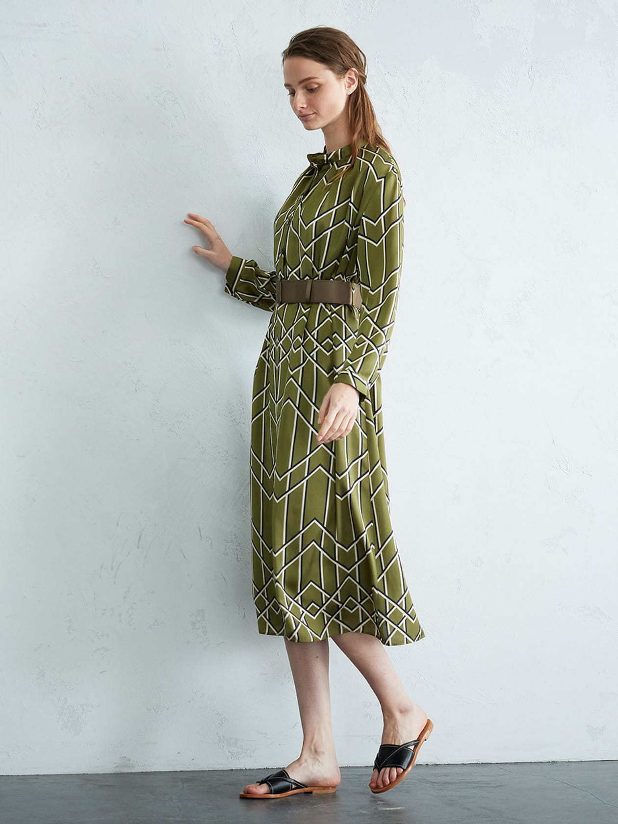 クロスプリントドレス