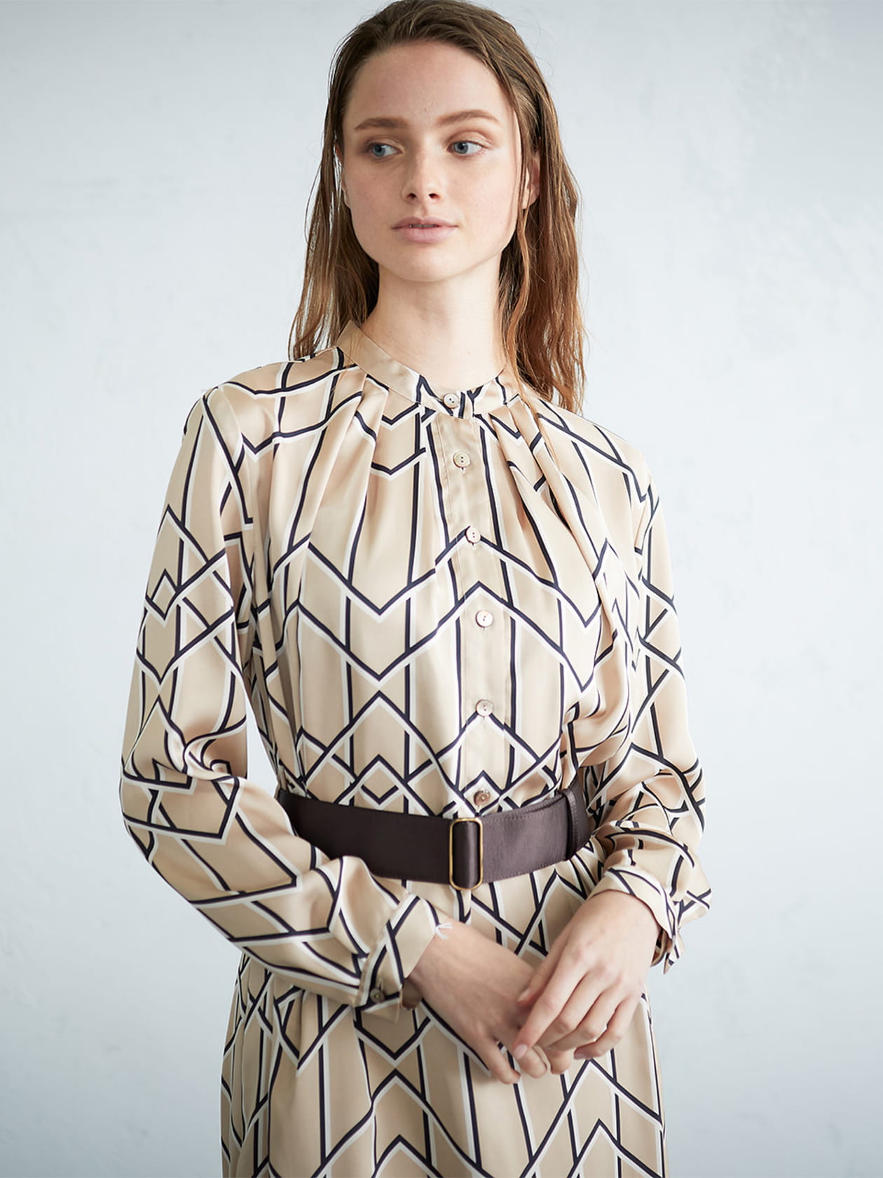 クロスプリントドレス