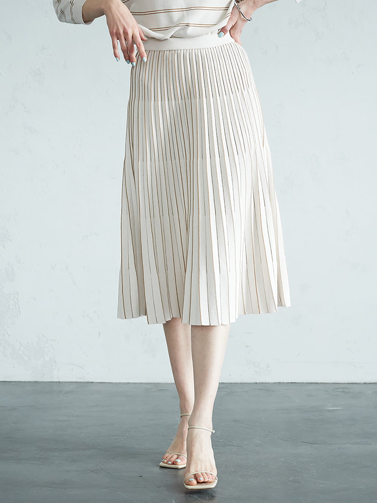 Ellaluna ボーダーニットスカート クリスマスツリー特価