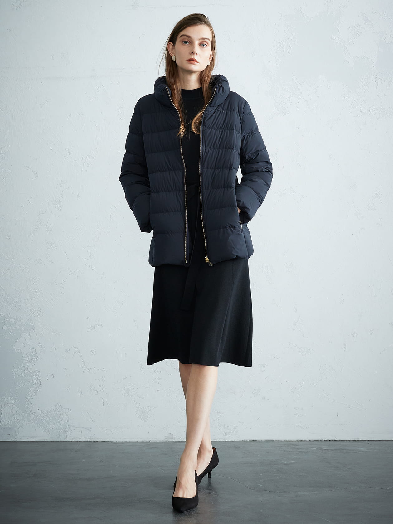 DOUBLE STANDARD CLOTHING - ダブルスタンダード ナイロン2wayタイトストレッチダウンジャケット DOUBLE STANDARD CLOTHING - ダブルスタンダード ナイロン2way