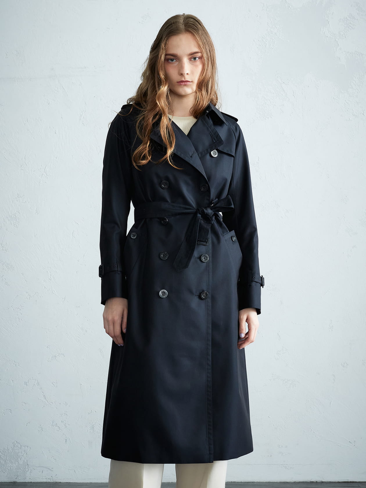 【もも】アクアスキュータム/ロング丈/ハニーベージュ/10 BASIC TRENCHCOAT MAXI