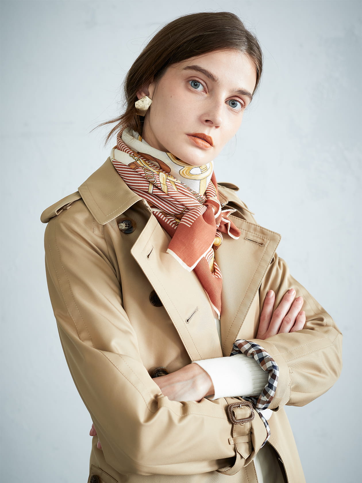 【約9号⭐︎サイズ8】アクアスキュータム ハニーベージュ ベーシックトレンチ極美品 約9号⭐︎サイズ8】アクアスキュータム ハニーベージュ ベーシック