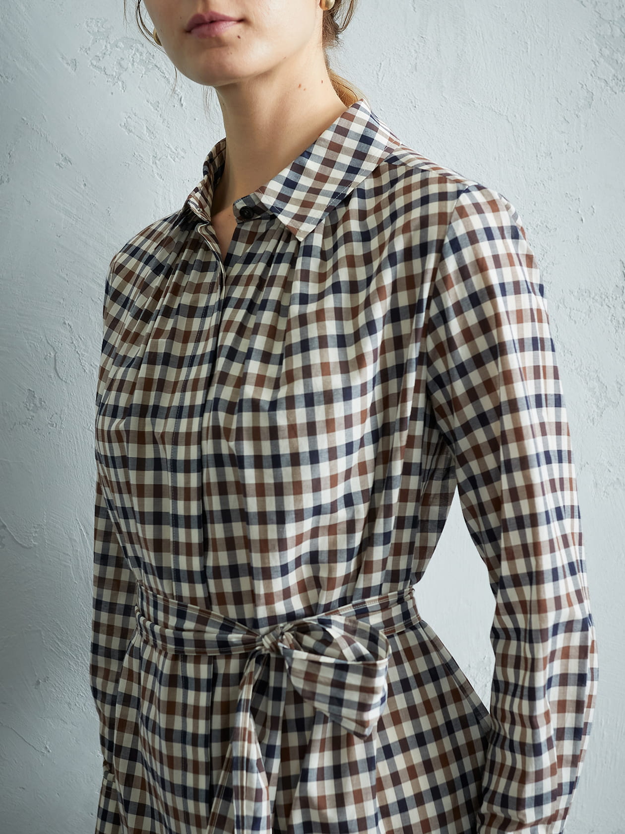 クラブチェック シャツドレス