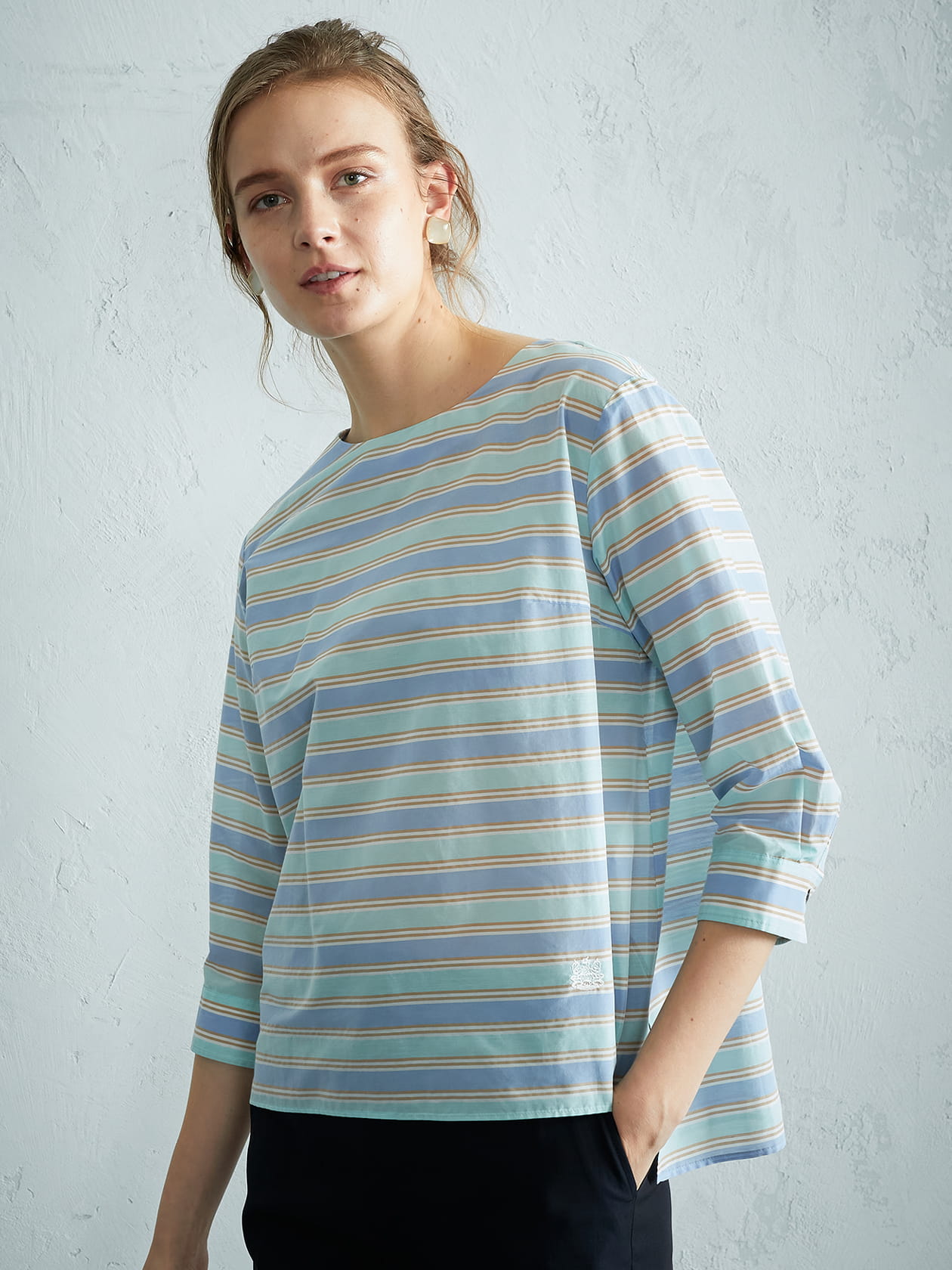 マルチボーダー ブラウス