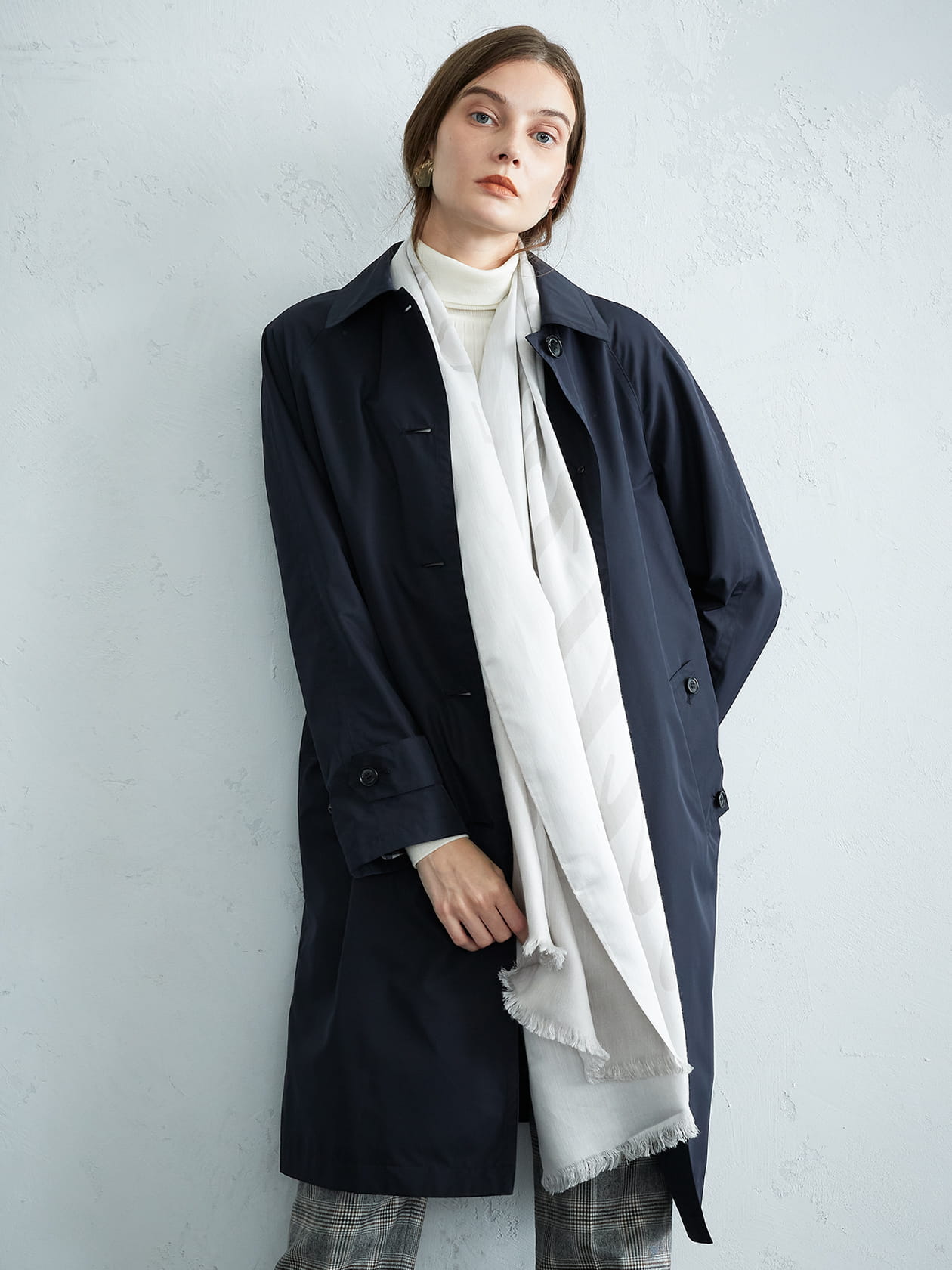 【Aquascutum美品】SORELAタフタ ステンカラーコート／レインコート SORELAタフタ ステンカラーコート