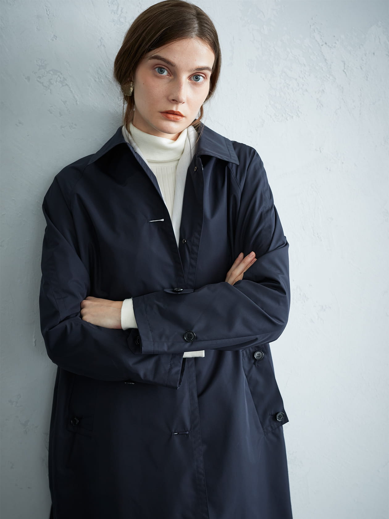 SORELAタフタ ステンカラーコート