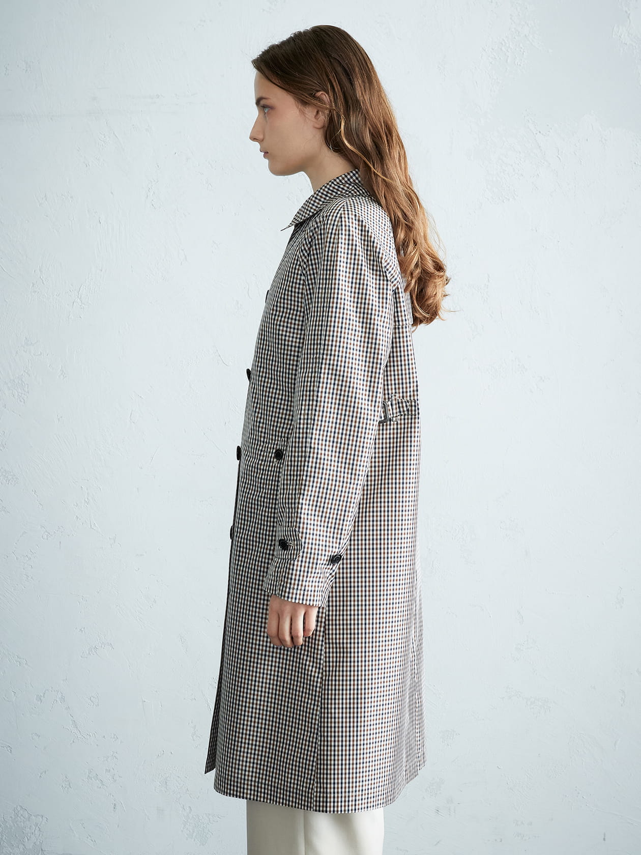 Aquascutum クラブチェックタフタ ステンカラーコート クラブチェックタフタ ステンカラーコート （その他アウター