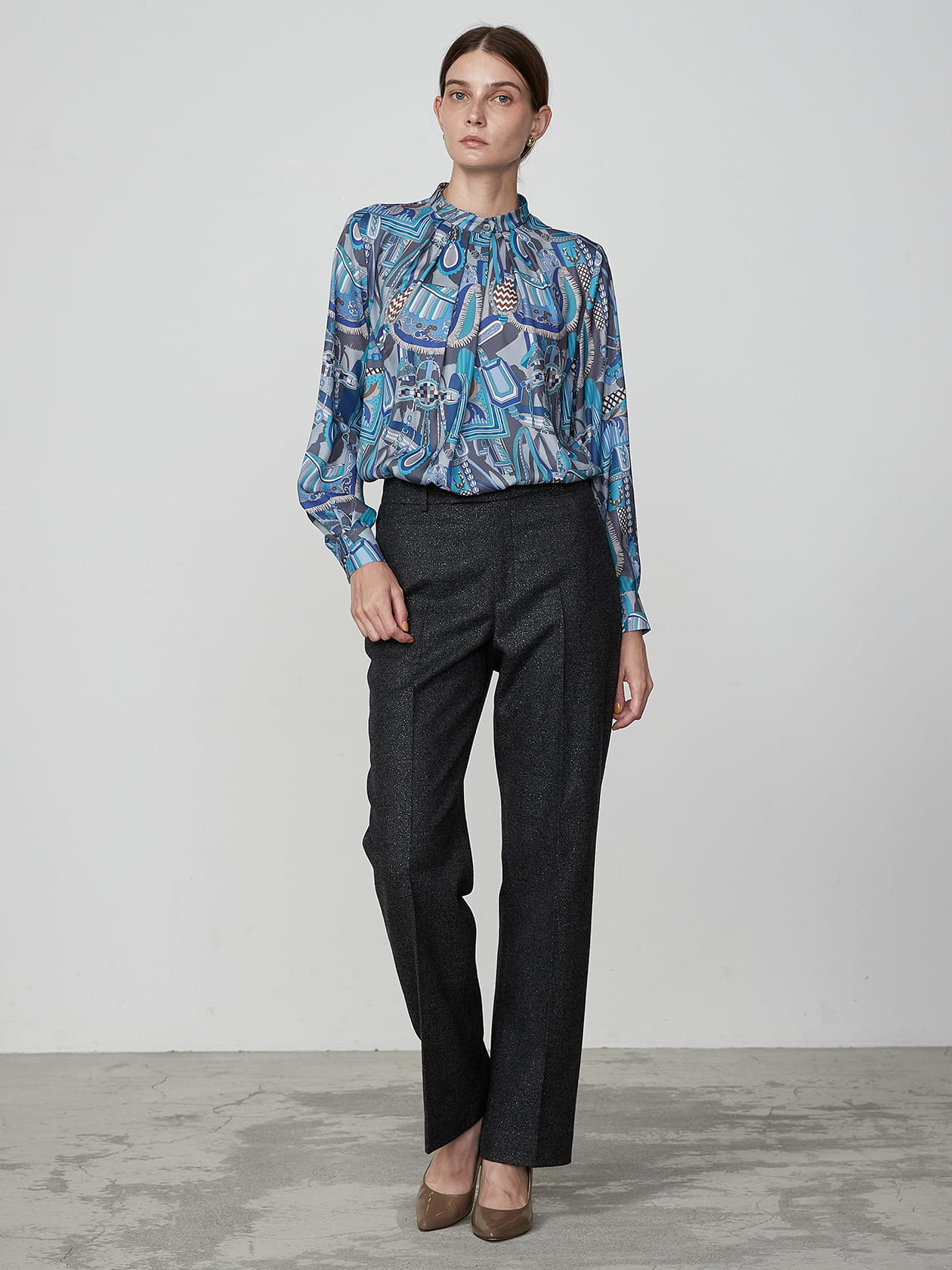 ホースライディングプリント ブラウス