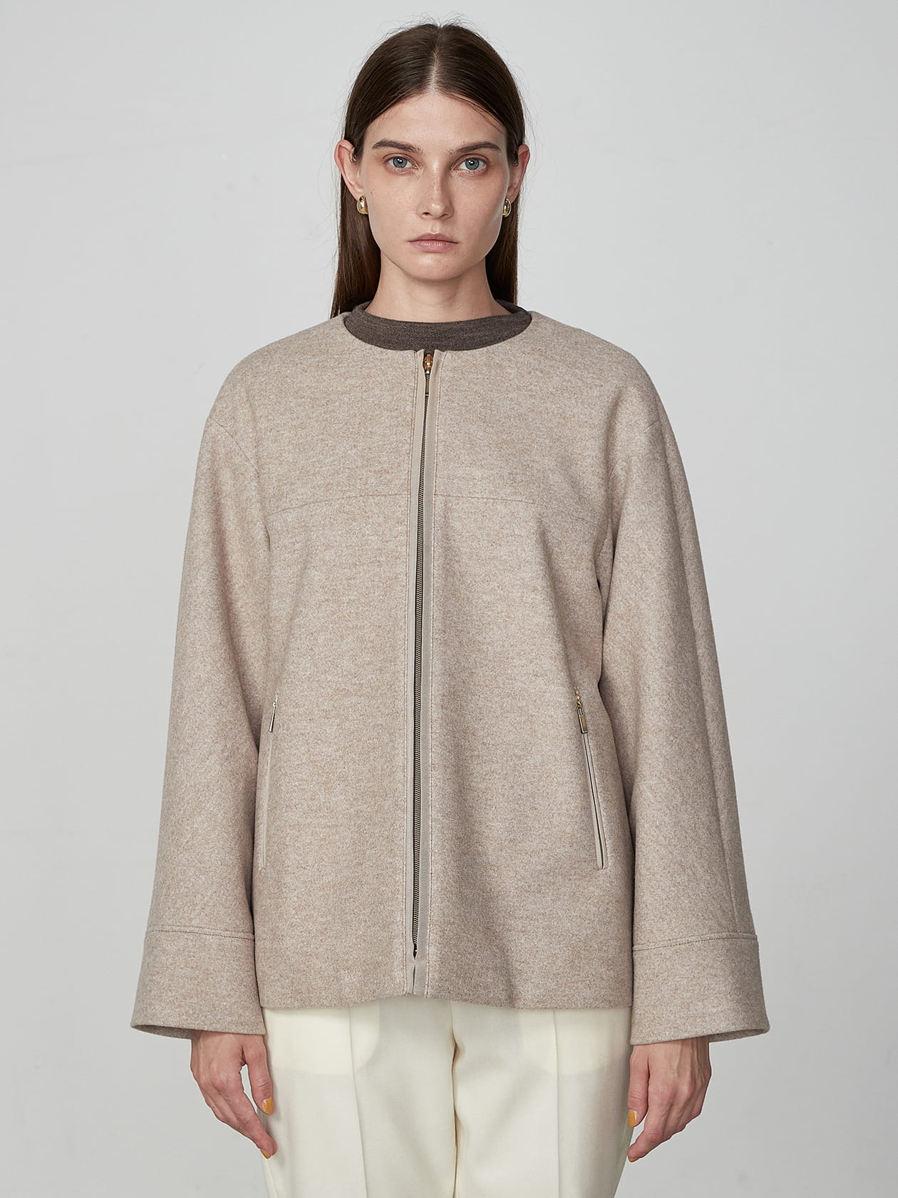 ジャージメルトン ショートコート